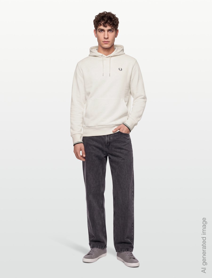 Fred Perry - TIPPED HOODED SWEATSHIRT - hoodies - ecru - 0