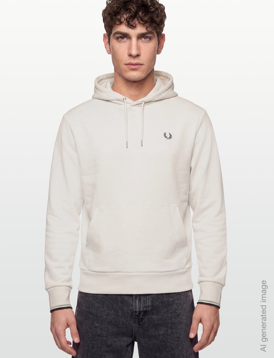 Fred Perry - TIPPED HOODED SWEATSHIRT - hoodies - ecru - 3