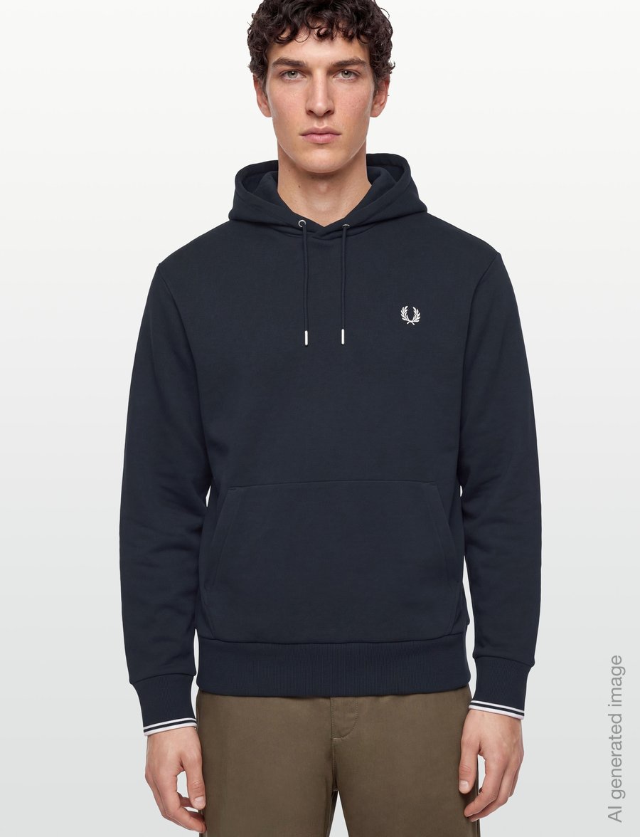 Fred Perry - TIPPED HOODED SWEATSHIRT - kapuutsiga pusad - navy - 3