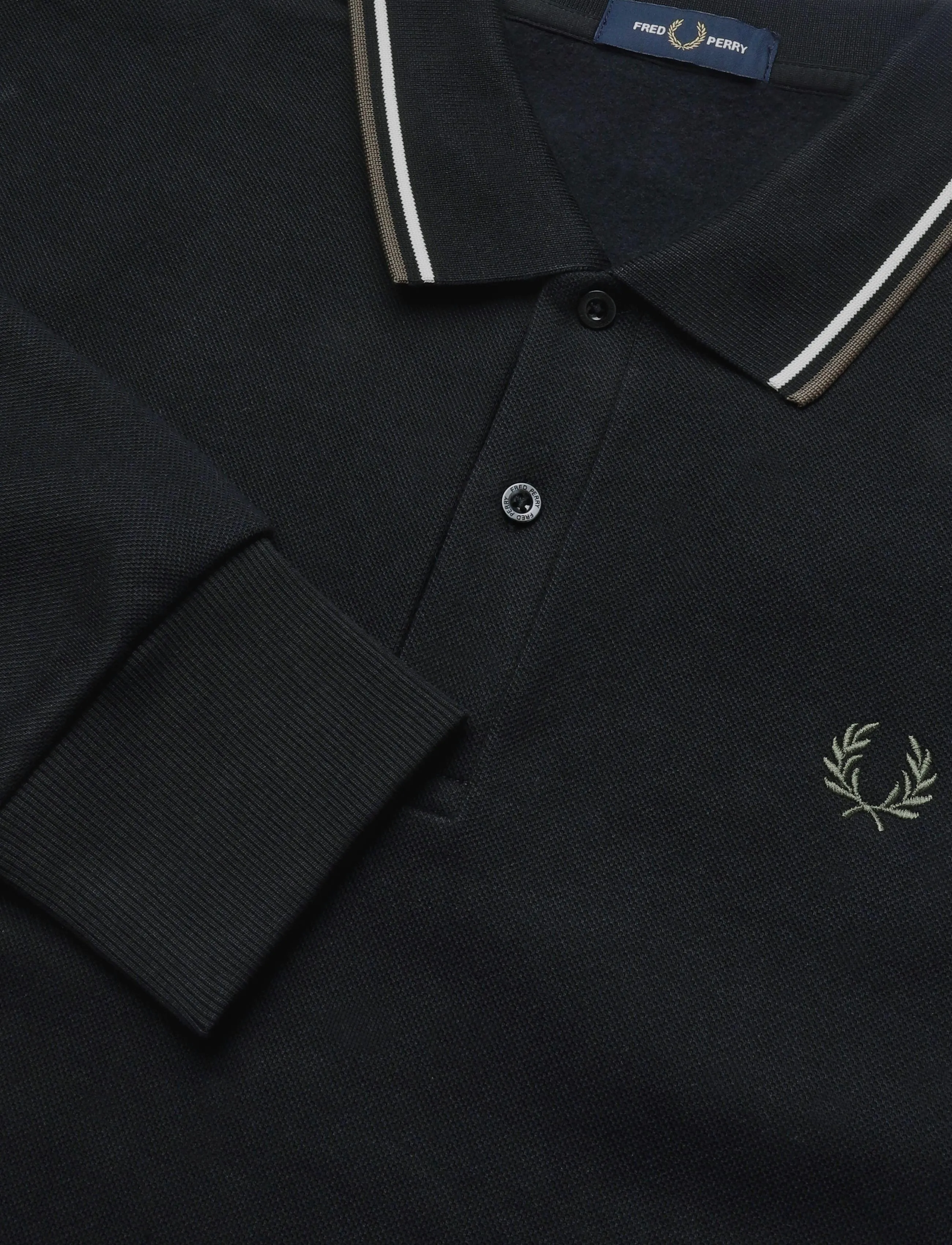 Fred Perry - TIPPED COLLARED SWEATSHIRT - långärmade stickade pikétröjor - black - 4