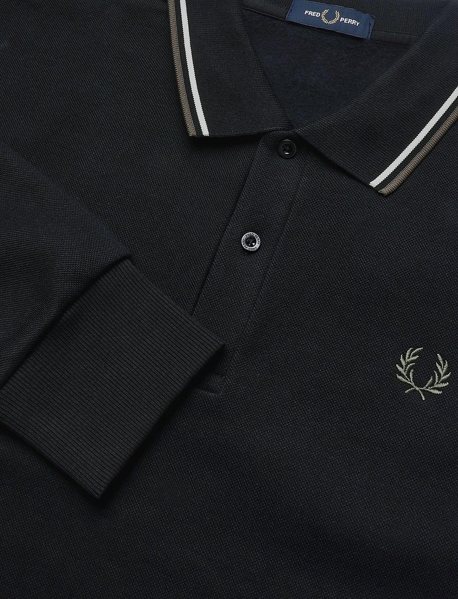 Fred Perry - TIPPED COLLARED SWEATSHIRT - langärmelige strick-polohemden - black - 4