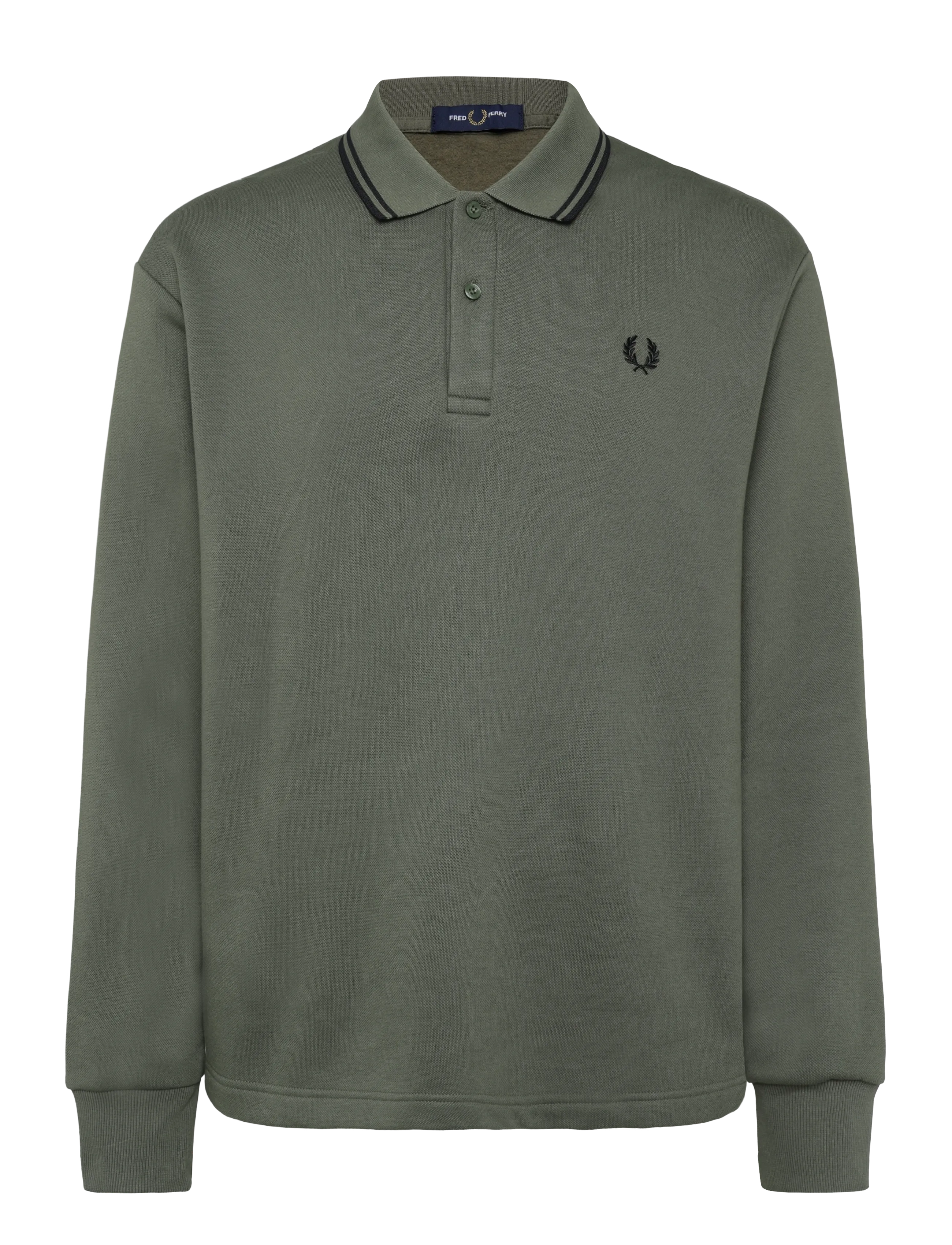 Fred Perry - TIPPED COLLARED SWEATSHIRT - långärmade stickade pikétröjor - lrl wrth green - 1