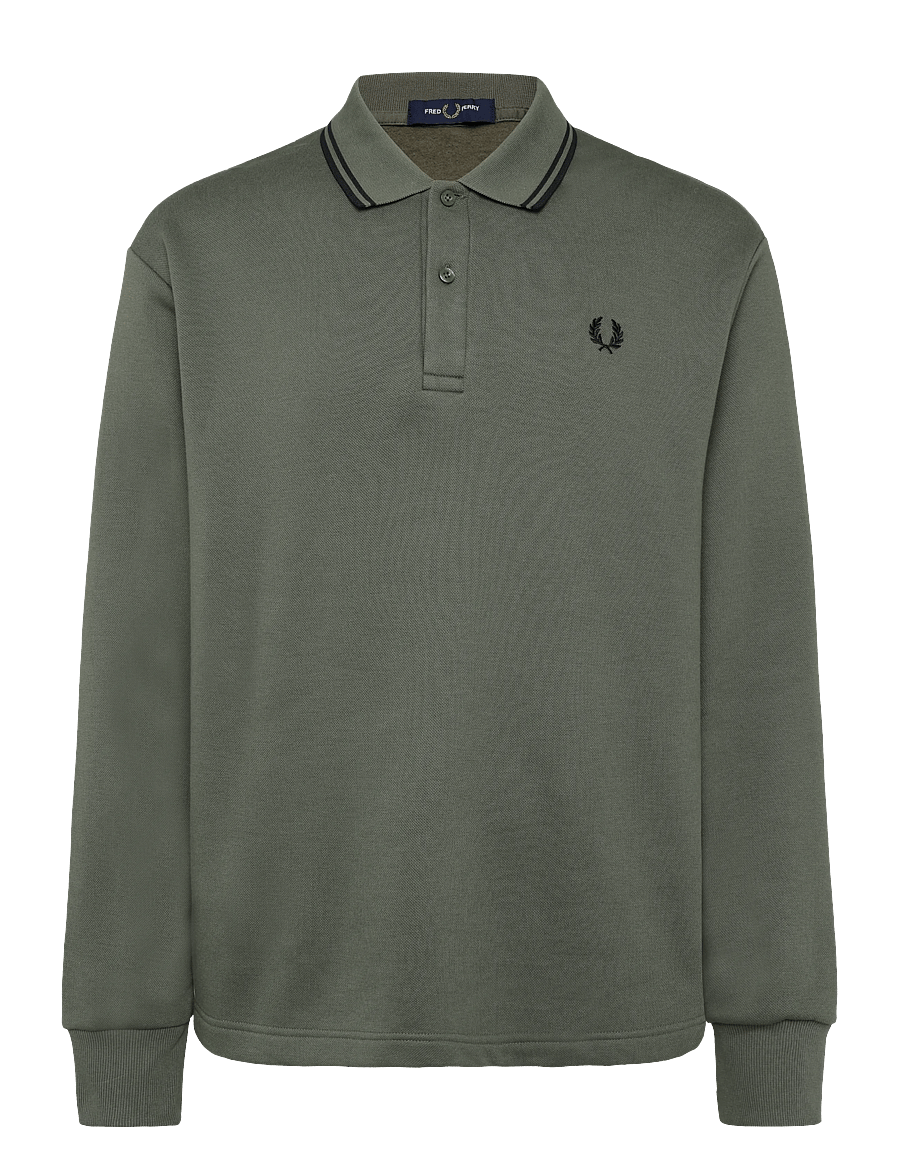 Fred Perry - TIPPED COLLARED SWEATSHIRT - long-sleeved knitted polos - lrl wrth green - 1