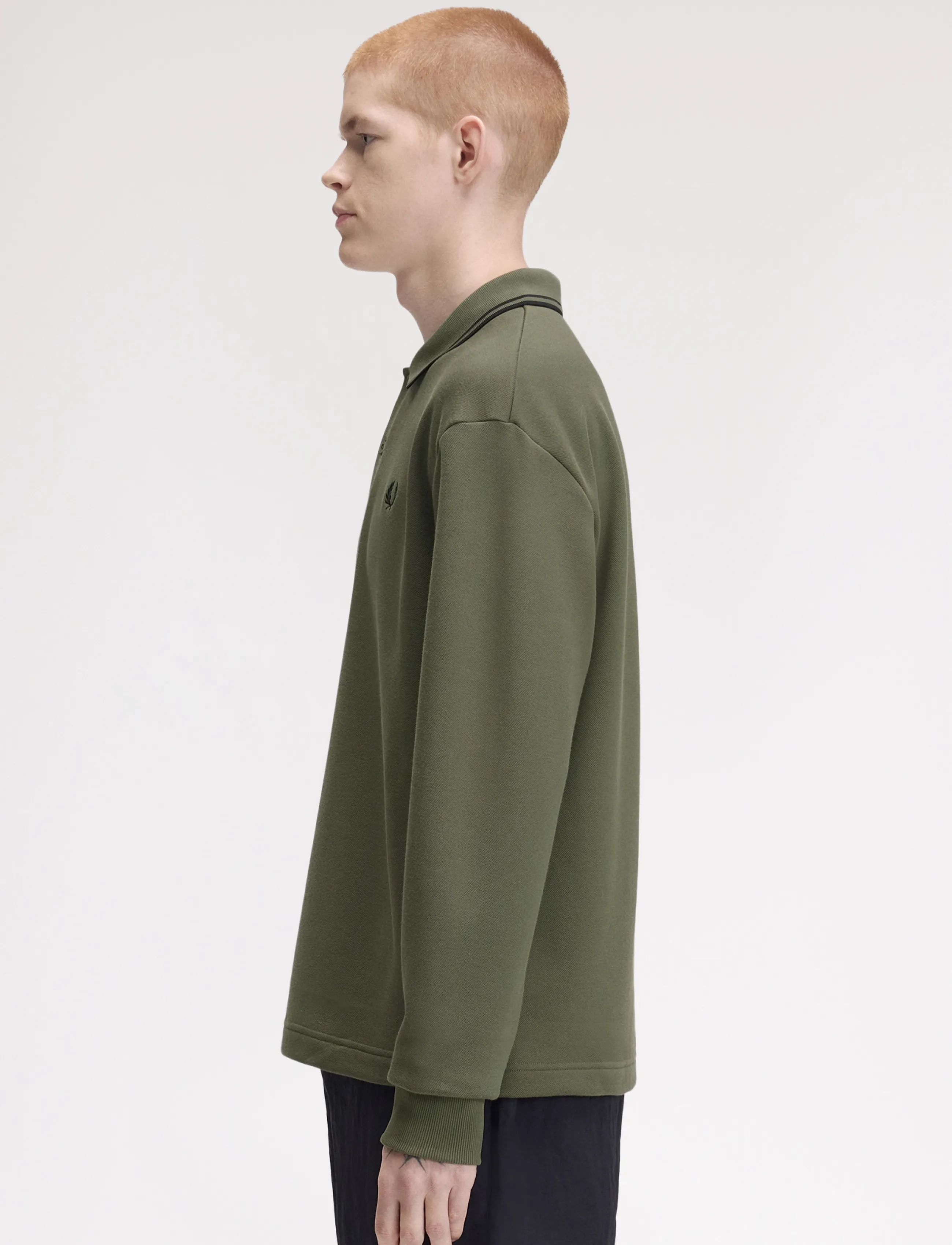 Fred Perry - TIPPED COLLARED SWEATSHIRT - långärmade stickade pikétröjor - lrl wrth green - 3
