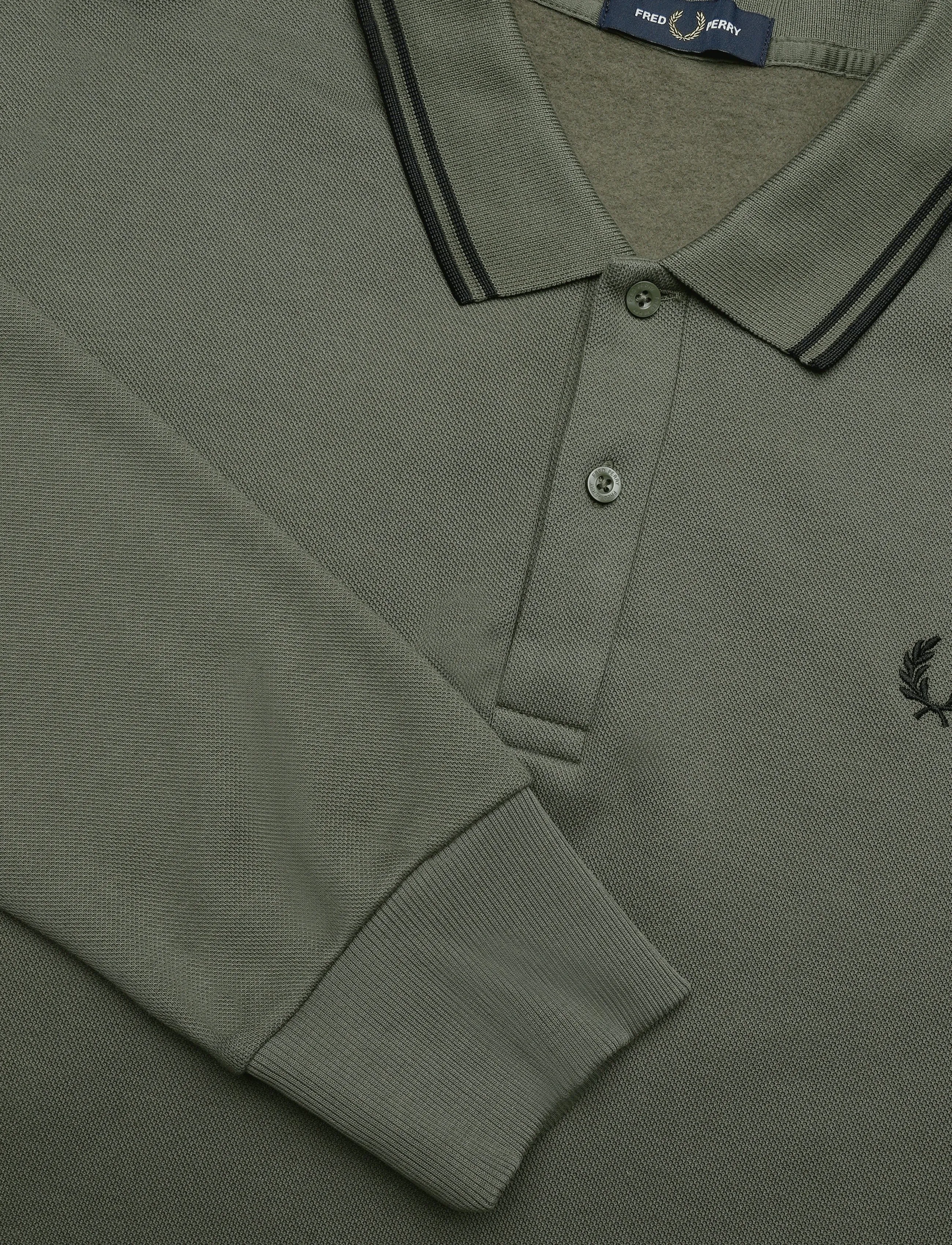 Fred Perry - TIPPED COLLARED SWEATSHIRT - långärmade stickade pikétröjor - lrl wrth green - 4