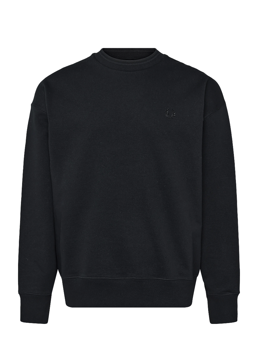 Fred Perry - OVERSIZED TIPPED SWEATSHIRT - dressipluusid - black - 0