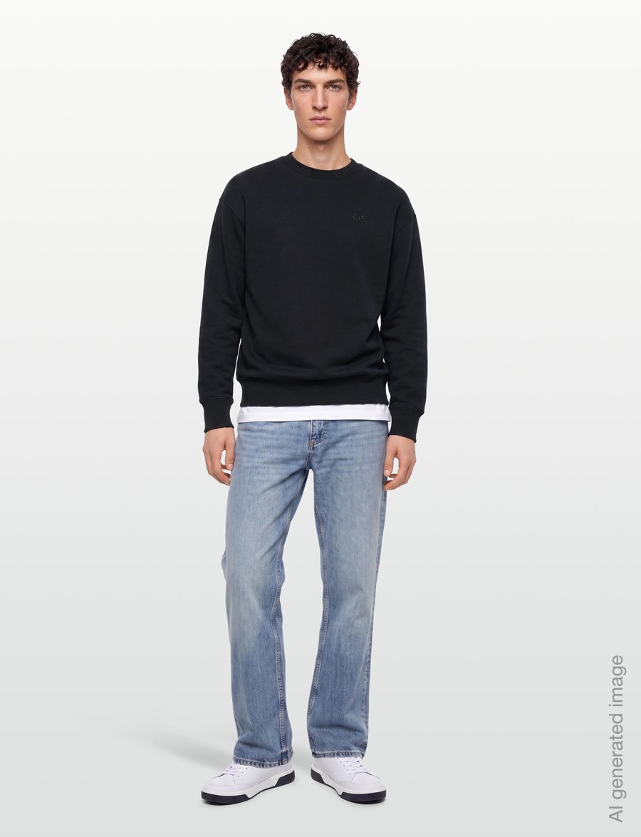 Fred Perry - OVERSIZED TIPPED SWEATSHIRT - swetry - black - 0