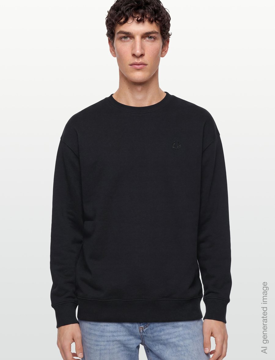 Fred Perry - OVERSIZED TIPPED SWEATSHIRT - swetry - black - 3