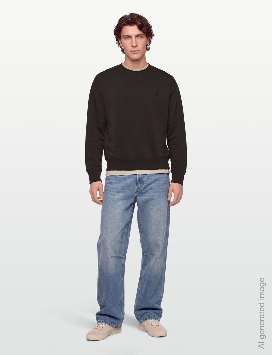 Fred Perry - OVERSIZED TIPPED SWEATSHIRT - sweats - rich brown - 0