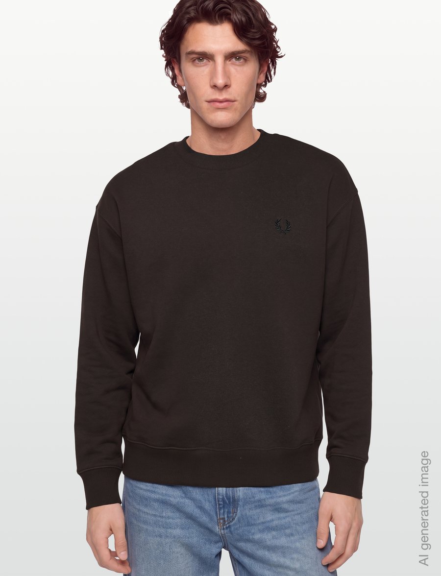 Fred Perry - OVERSIZED TIPPED SWEATSHIRT - sweats - rich brown - 3