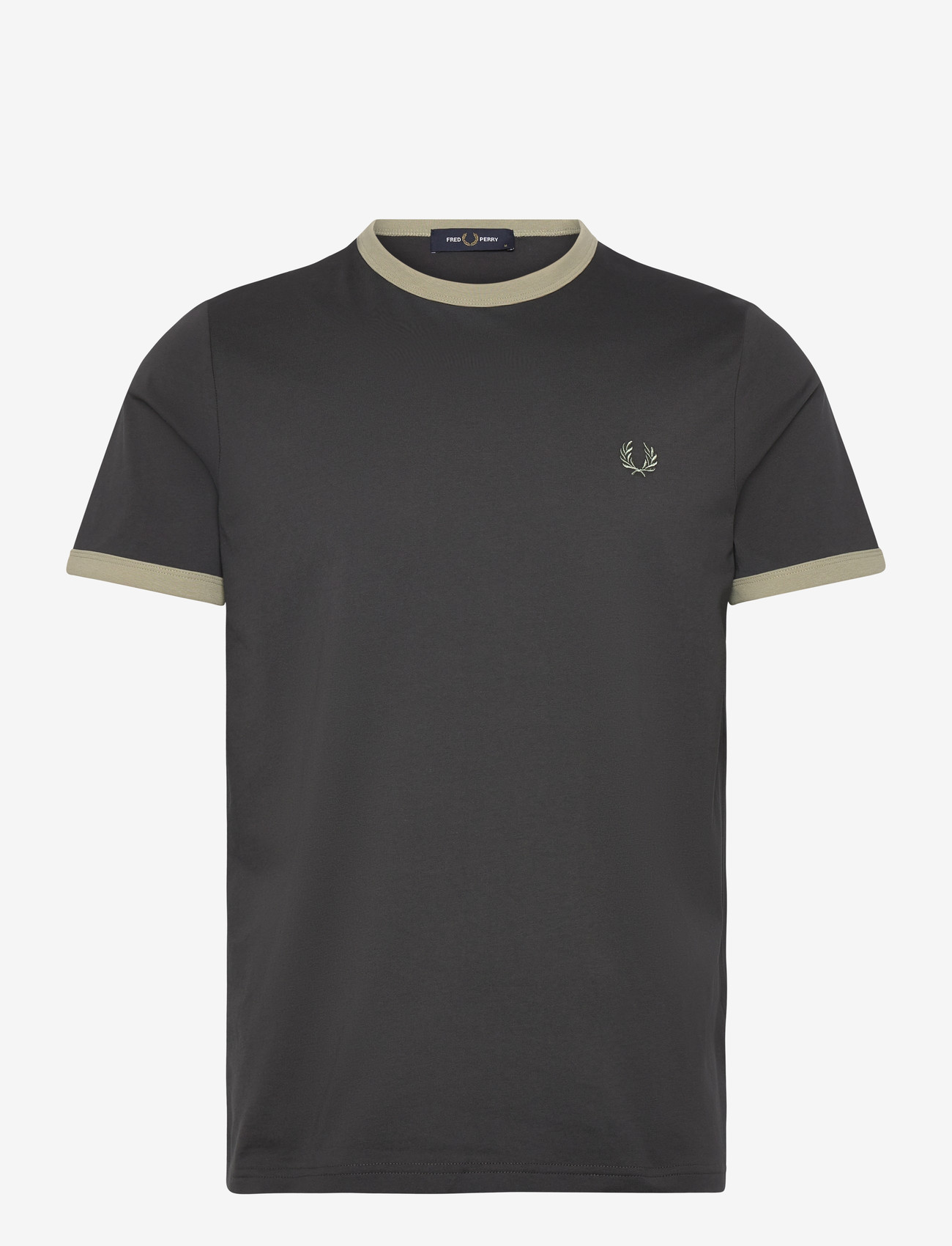 Fred Perry - RINGER T-SHIRT - krótki rękaw - ancrgrey/seagras - 0