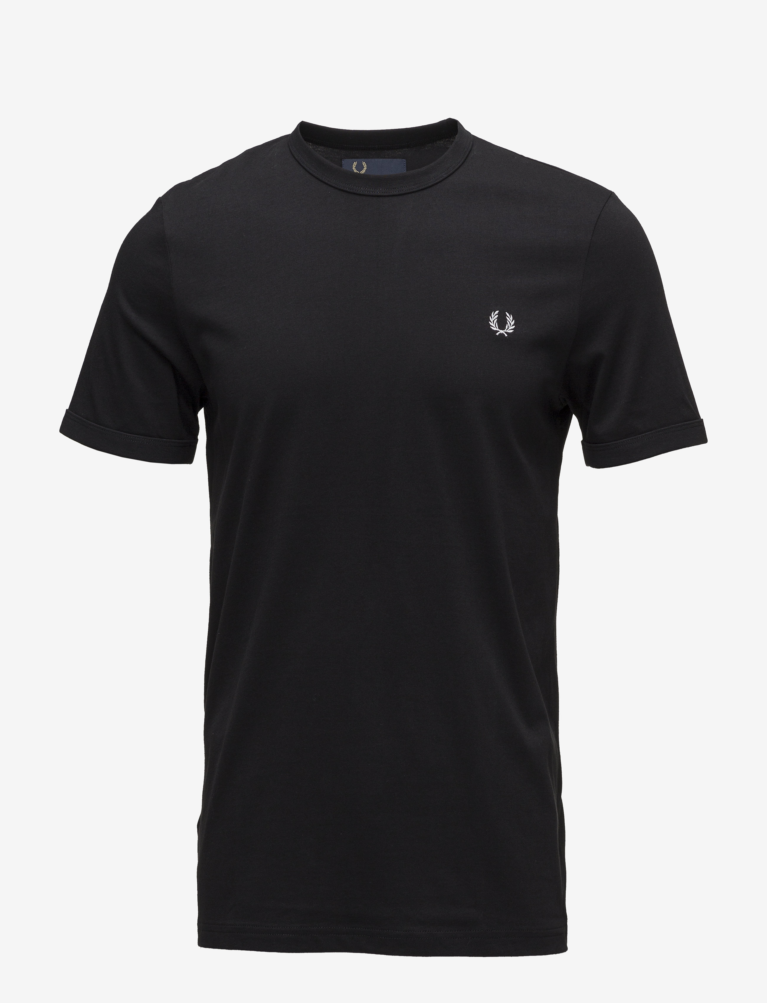Fred Perry Ringer T-Shirt, Mænd, Ringer T-shirt, Sort, Str: L