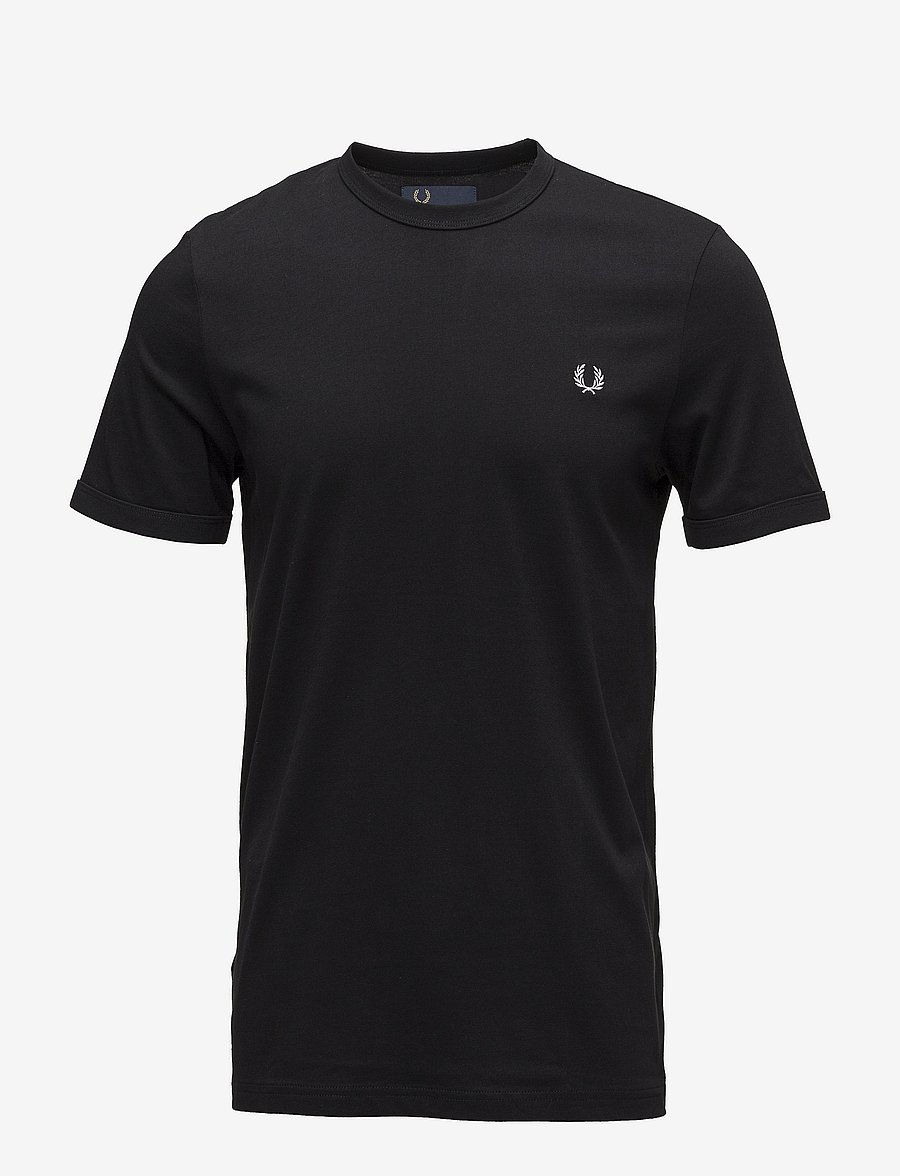 Fred Perry - RINGER T-SHIRT - kurzärmelige t-shirts - black - 0