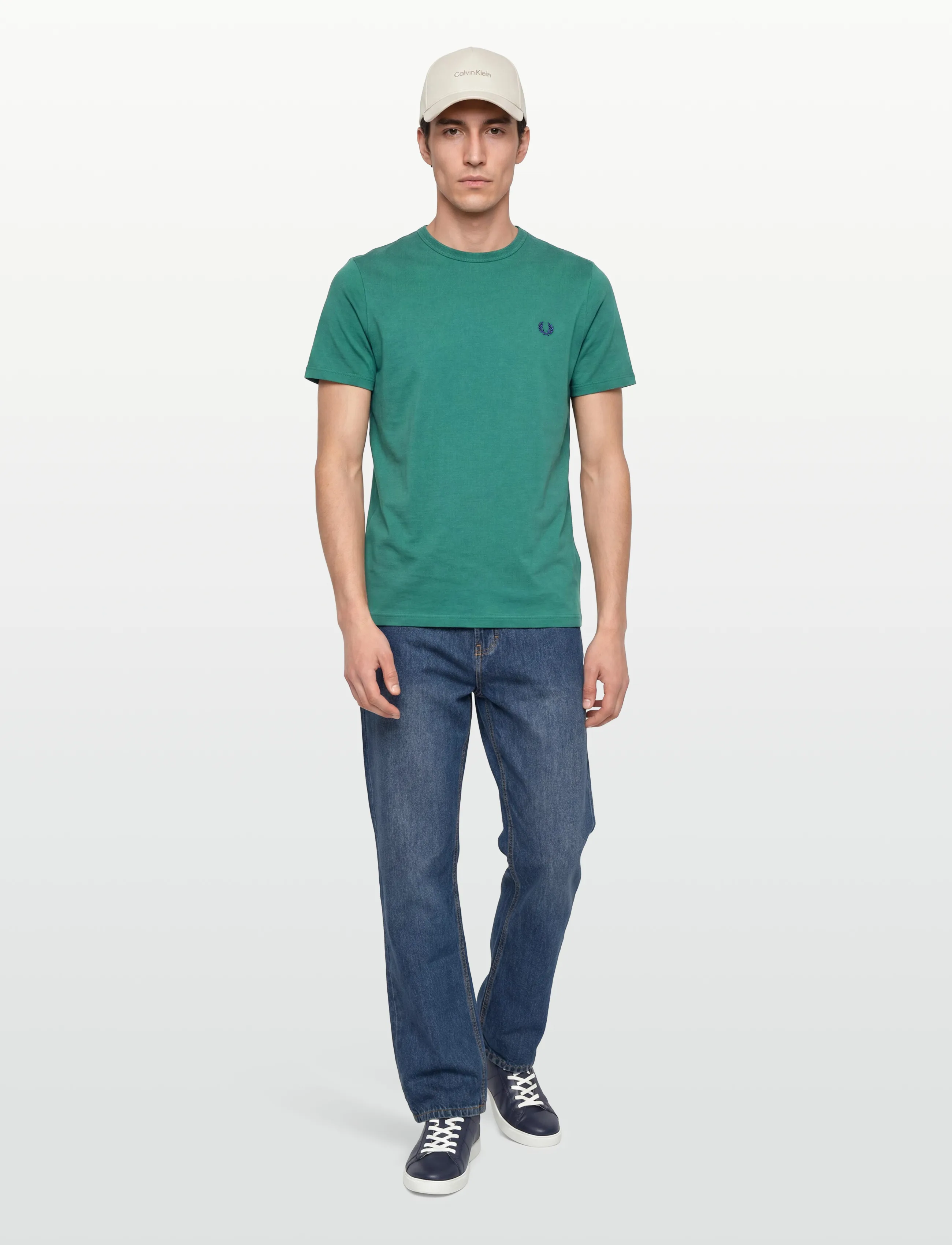 Fred Perry Ringer T-Shirt, Mænd, Ringer T-shirt, Grøn, Str: XS