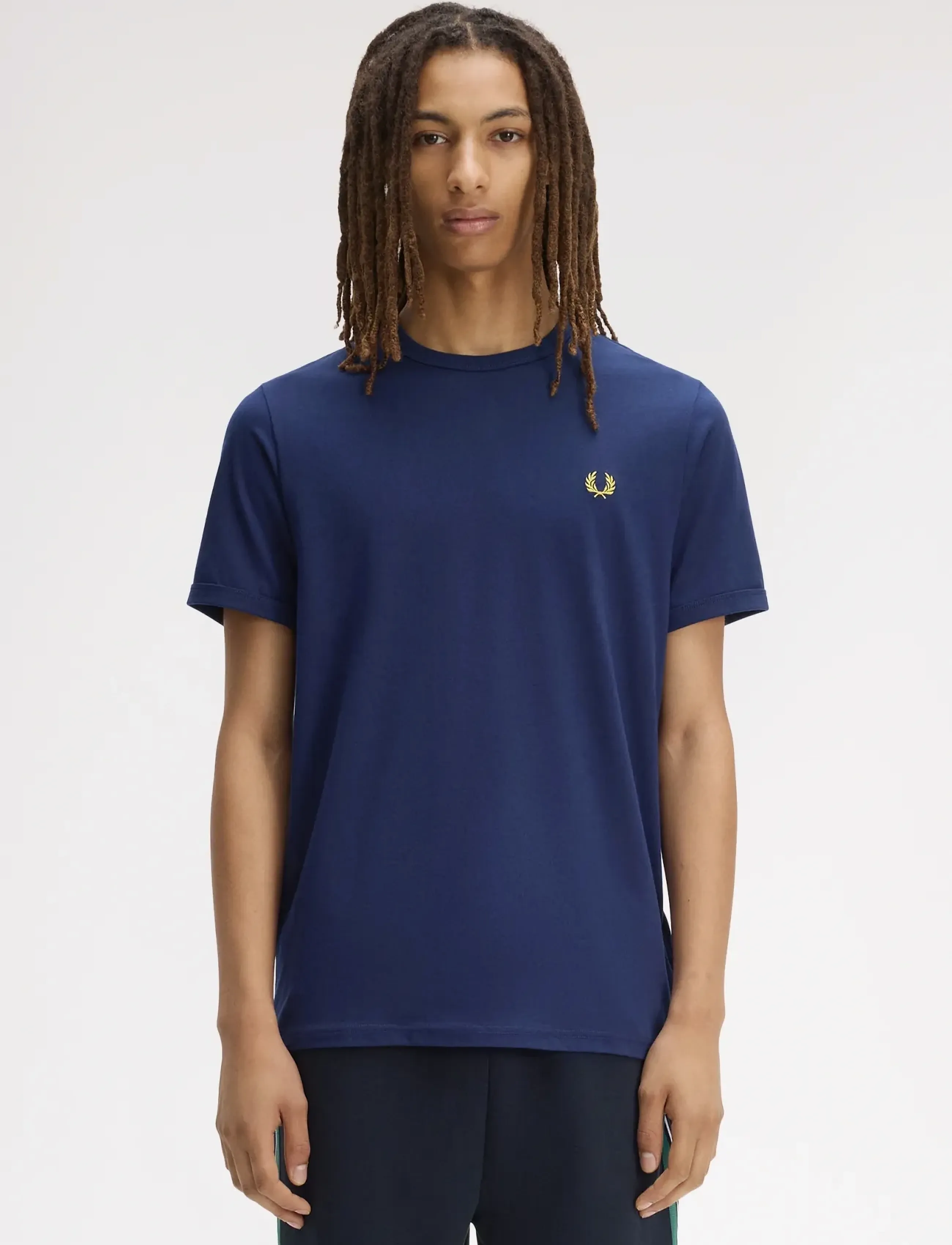 Fred Perry Ringer T-Shirt, Mænd, Ringer T-shirt, Navy, Str: L