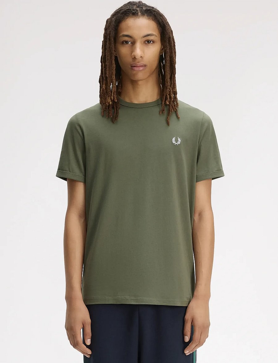 Fred Perry - RINGER T-SHIRT - short-sleeved t-shirts - laurel wreath green - 0