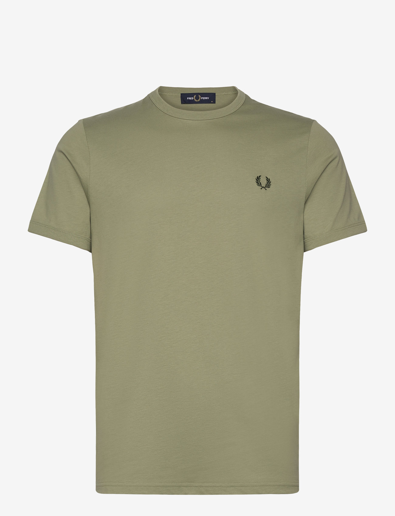 Fred Perry - RINGER T-SHIRT - kortærmede t-shirts - olive mint - 0