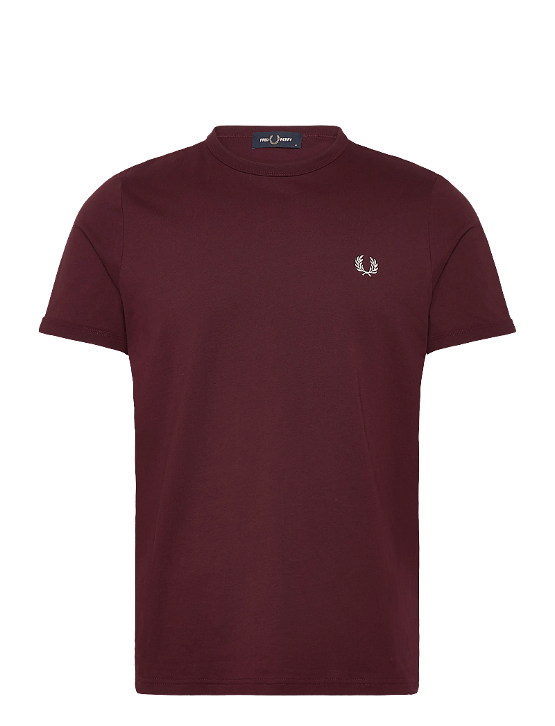 Fred Perry - RINGER T-SHIRT - lühikeste varrukatega t-särgid - oxblood - 0