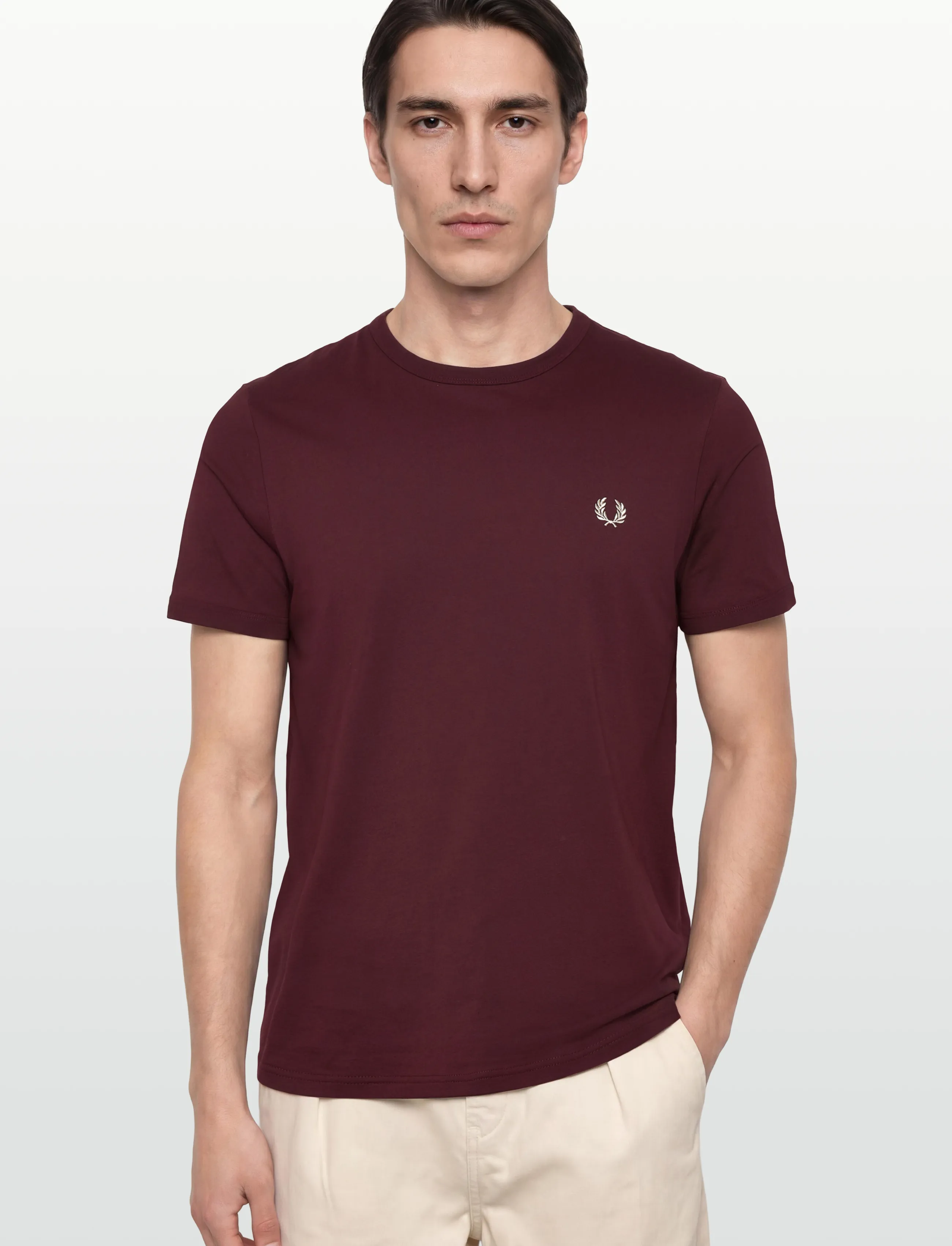 Fred Perry - RINGER T-SHIRT - lühikeste varrukatega t-särgid - oxblood - 3