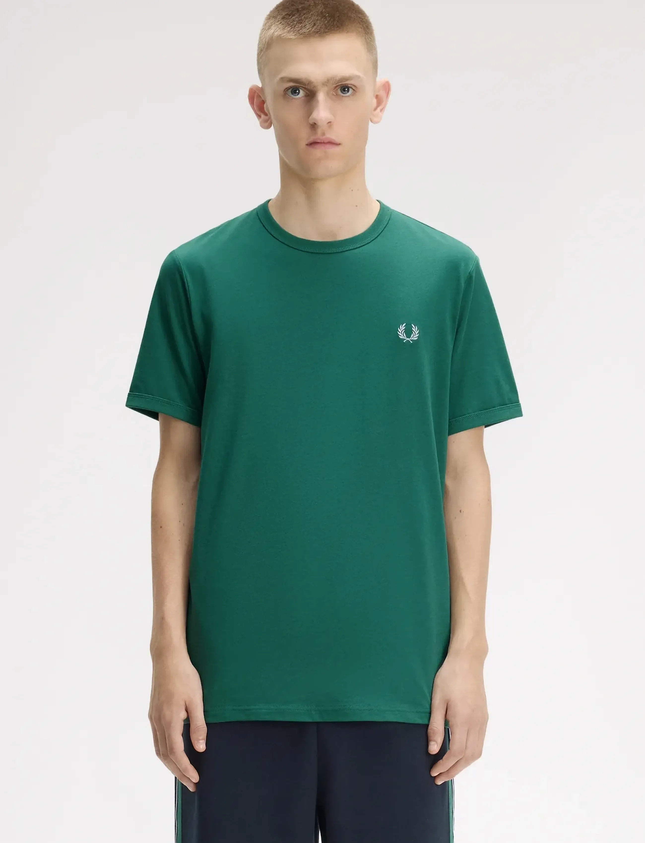 Fred Perry Ringer T-Shirt, Mænd, Ringer T-shirt, Grøn, Str: XXL