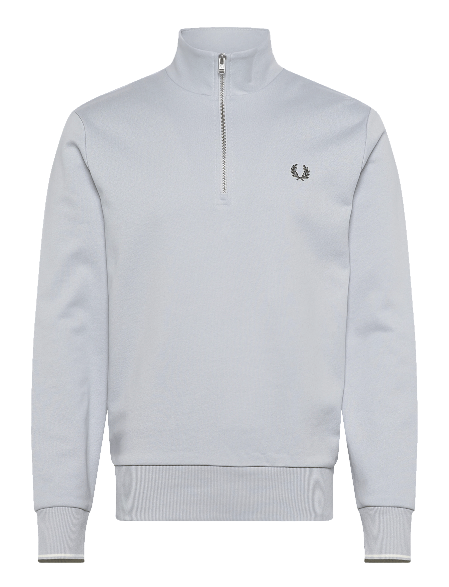 Fred Perry - HALF ZIP SWEATSHIRT - shop efter anledning - dusky blue / ecru / laurel wre - 1