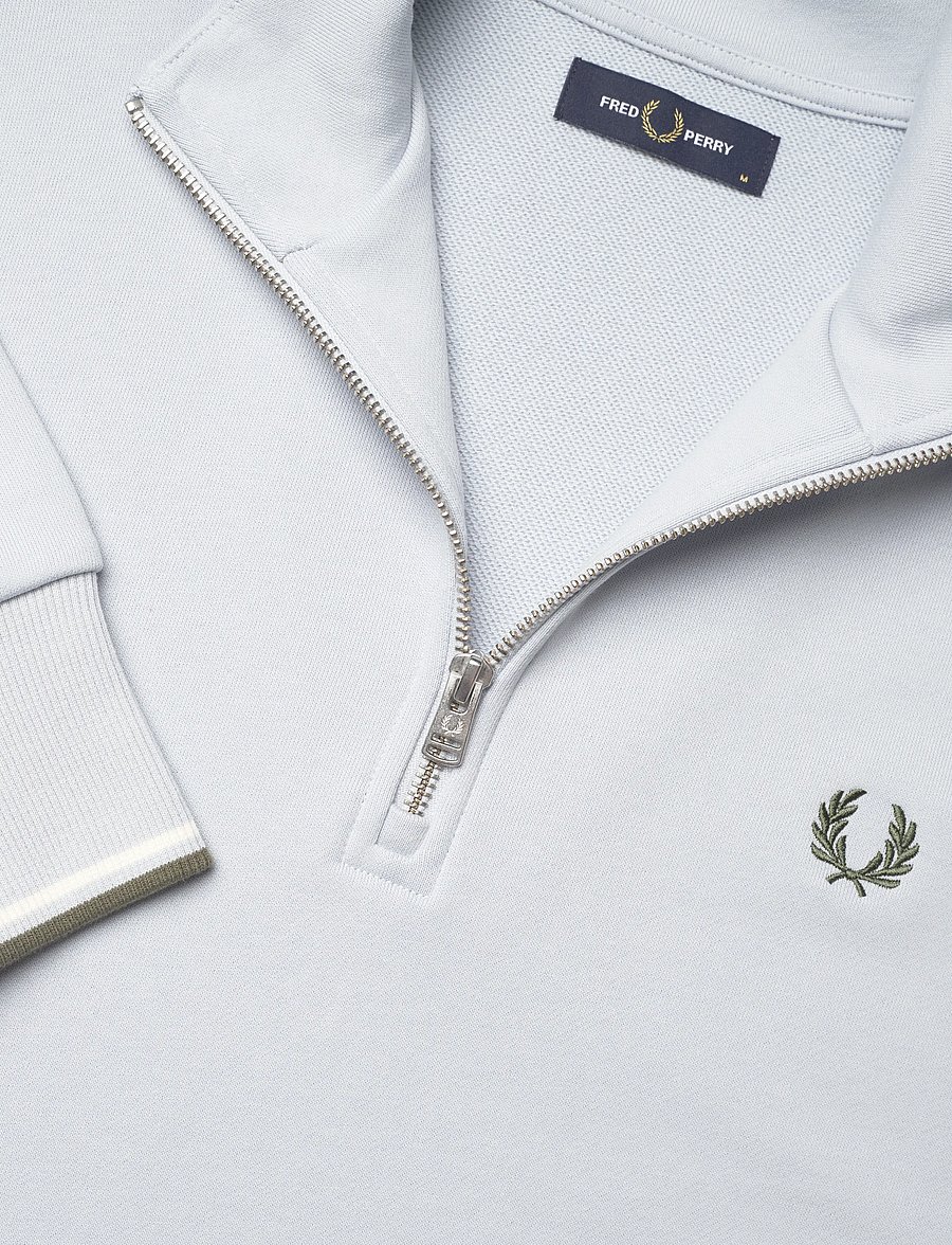 Fred Perry - HALF ZIP SWEATSHIRT - shop efter anledning - dusky blue / ecru / laurel wre - 4