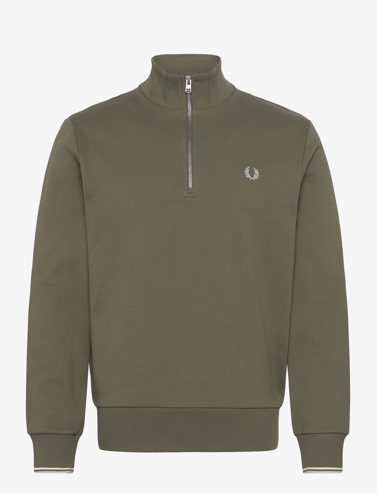 Fred Perry - HALF ZIP SWEATSHIRT - feriefavoritter - laurel wreath green / ecru / d - 0