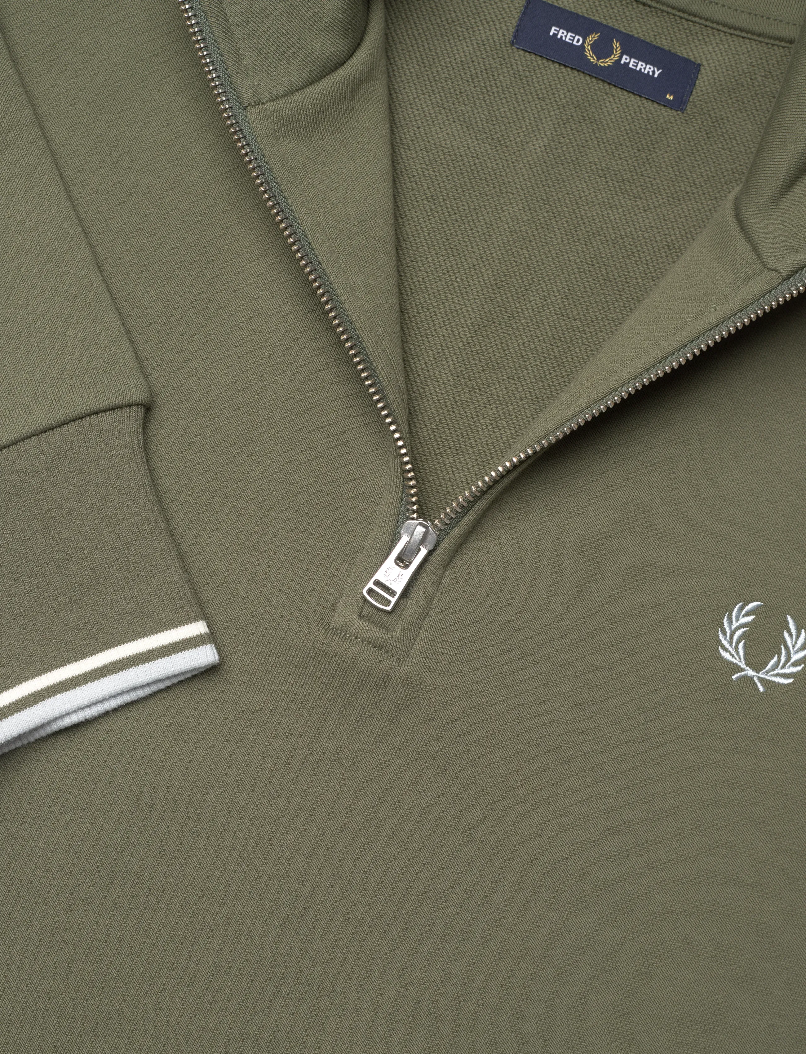 Fred Perry - HALF ZIP SWEATSHIRT - truien - laurel wreath green / ecru / d - 4