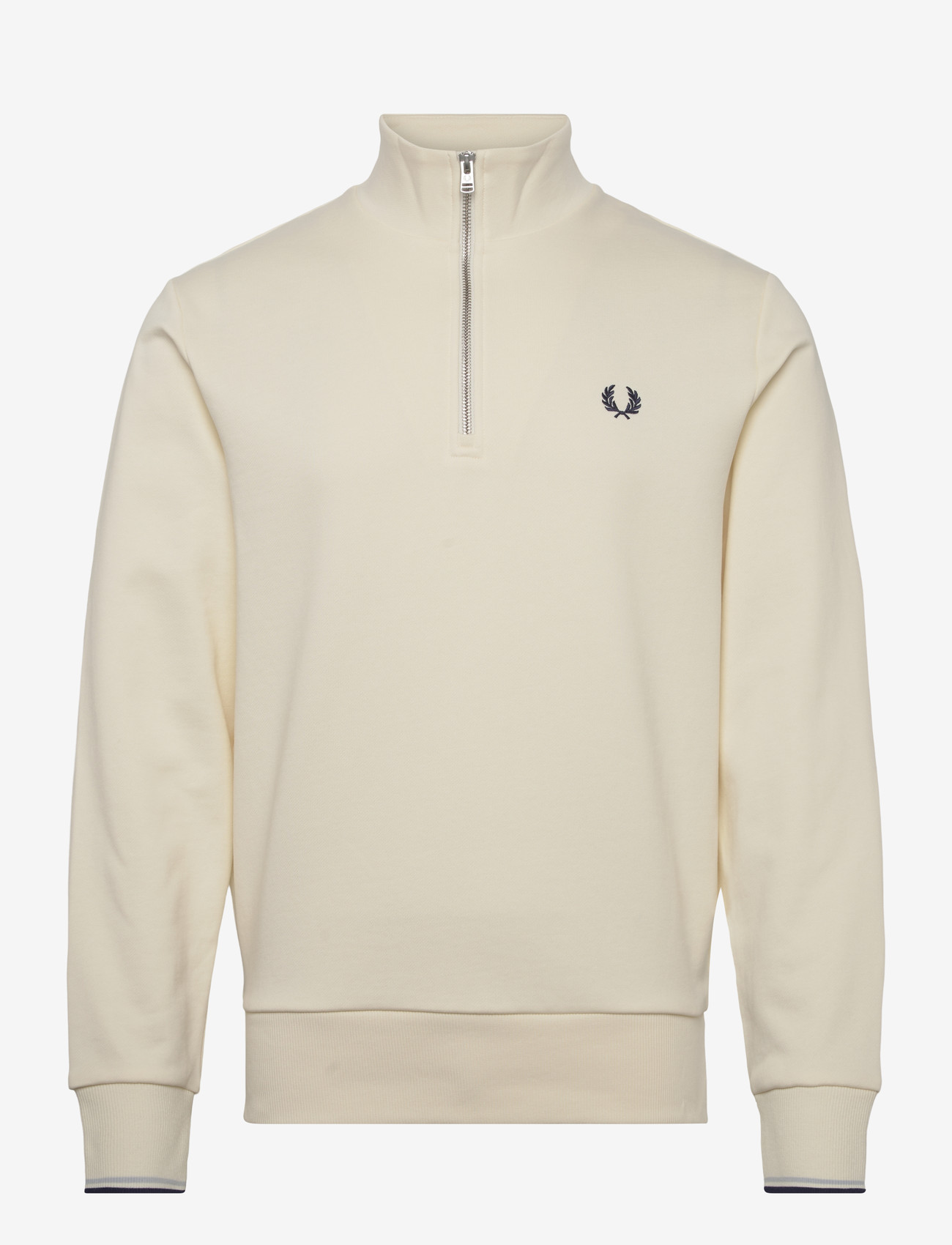 Fred Perry - HALF ZIP SWEATSHIRT - vacation essentials - ecru / dusky blue / french nav - 1