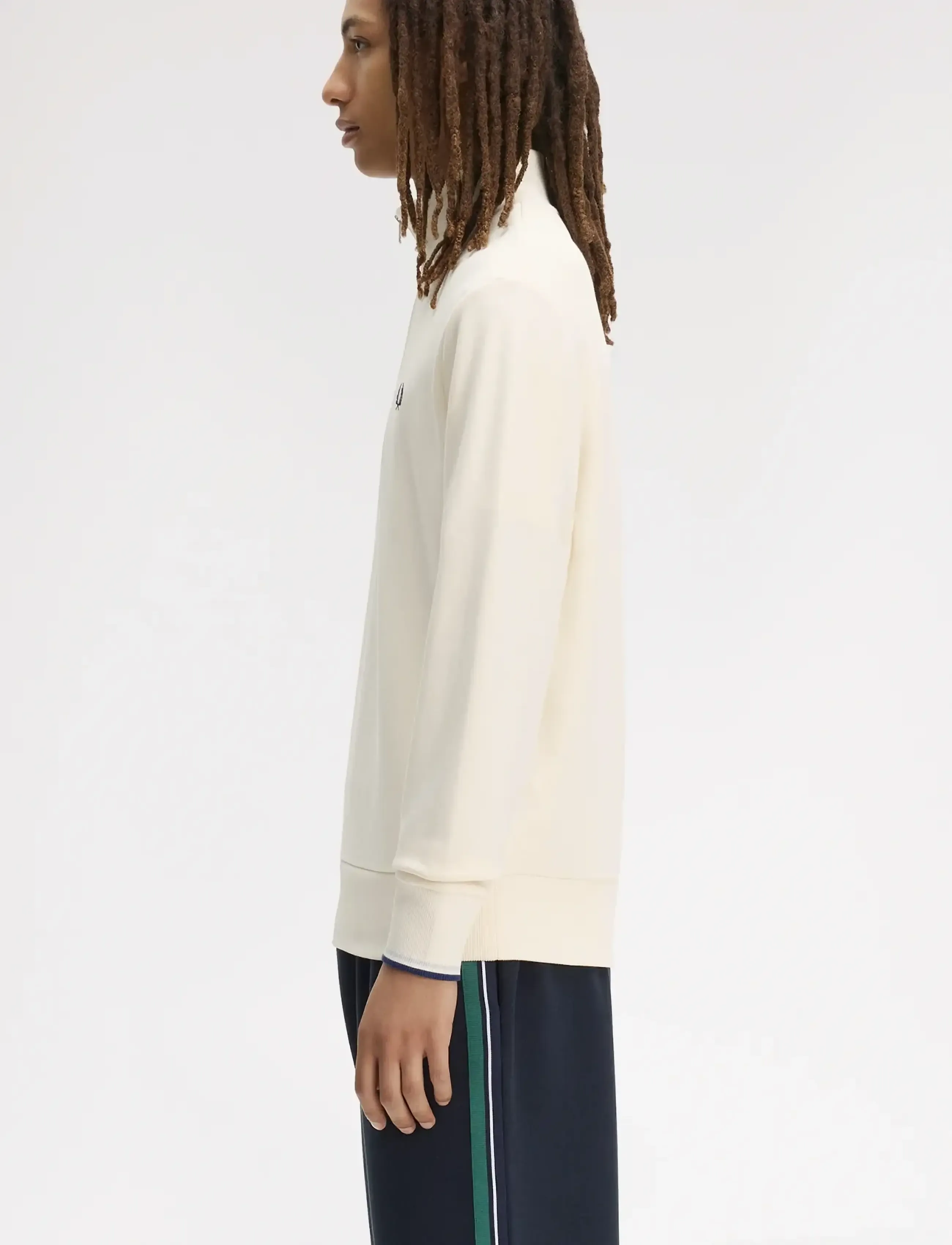 Fred Perry - HALF ZIP SWEATSHIRT - vacation essentials - ecru / dusky blue / french nav - 3
