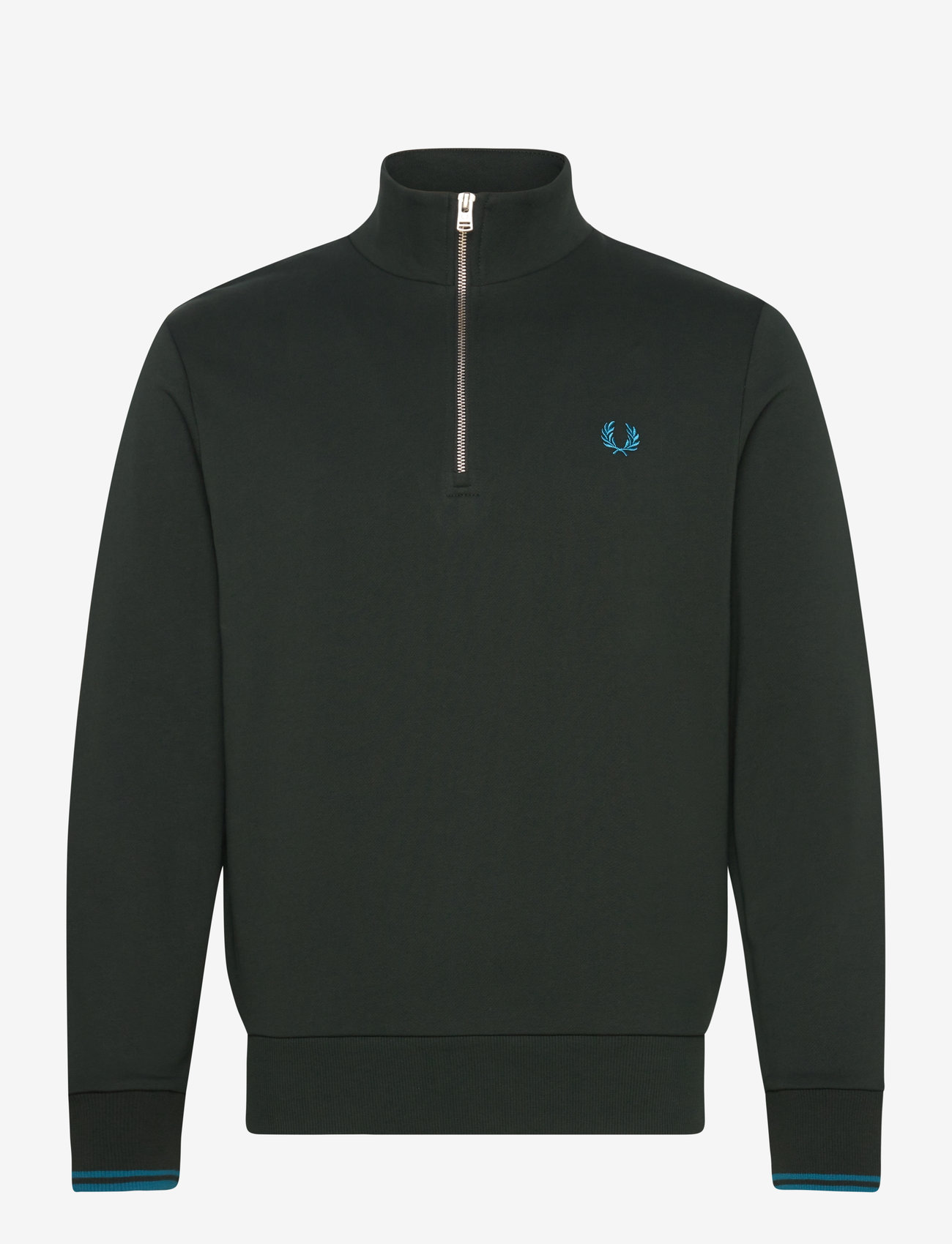 Fred Perry - HALF ZIP SWEATSHIRT - sweatshirts - nght green/runaway bay ocean - 0