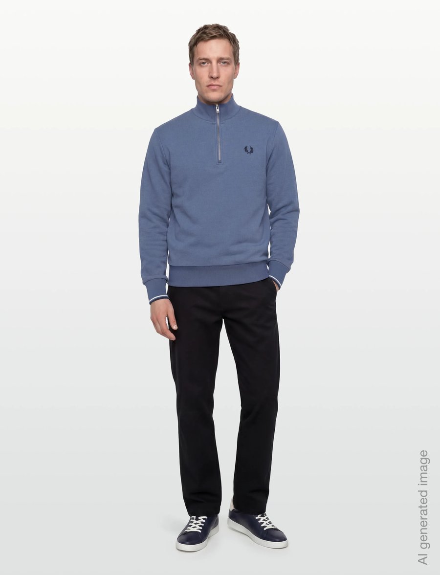 Fred Perry - HALF ZIP SWEATSHIRT - sweatshirts - abl/snwt/tnsbl - 0