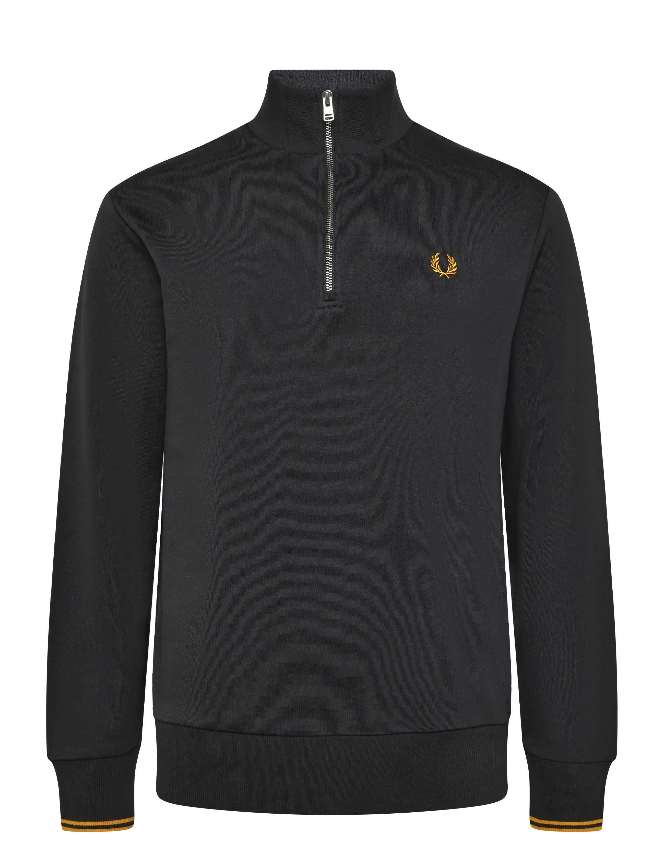 Fred Perry HALF ZIP SWEATSHIRT - Sweatshirts - ANCHORGRY/GOLDEN / grey