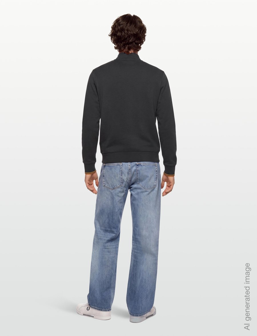 Fred Perry - HALF ZIP SWEATSHIRT - sweatshirts - anchorgry/golden - 4