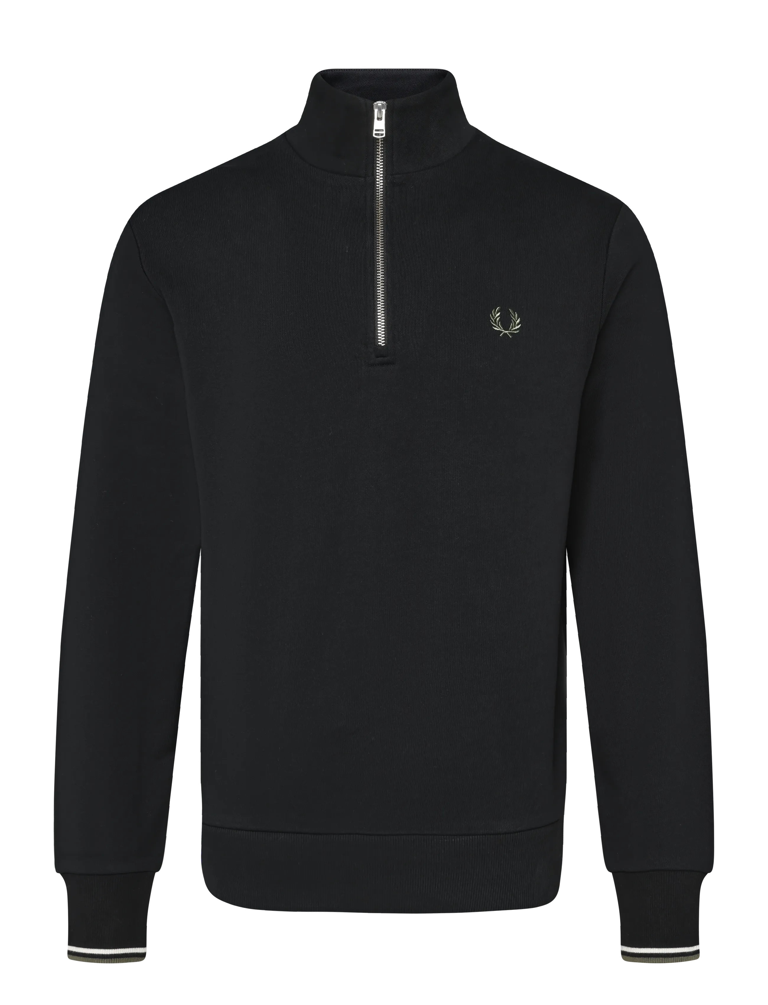 Fred Perry HALF ZIP SWEATSHIRT - Sweatshirts - BLK/ECR/LRLWGREN / black