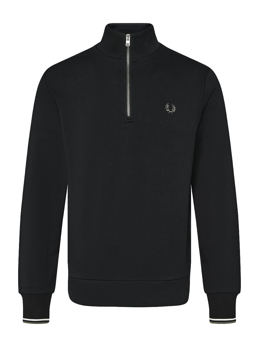 Fred Perry - HALF ZIP SWEATSHIRT - shop by occasion - blk/ecr/lrlwgren - 0