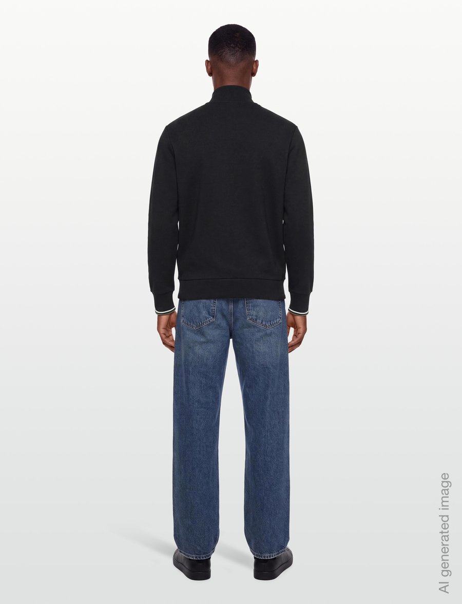 Fred Perry - HALF ZIP SWEATSHIRT - truien - blk/ecr/lrlwgren - 4