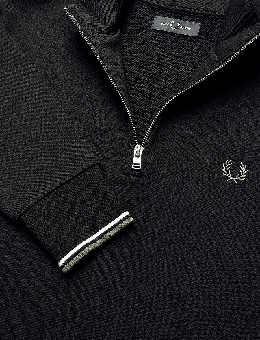 Fred Perry - HALF ZIP SWEATSHIRT - shop by occasion - blk/ecr/lrlwgren - 2