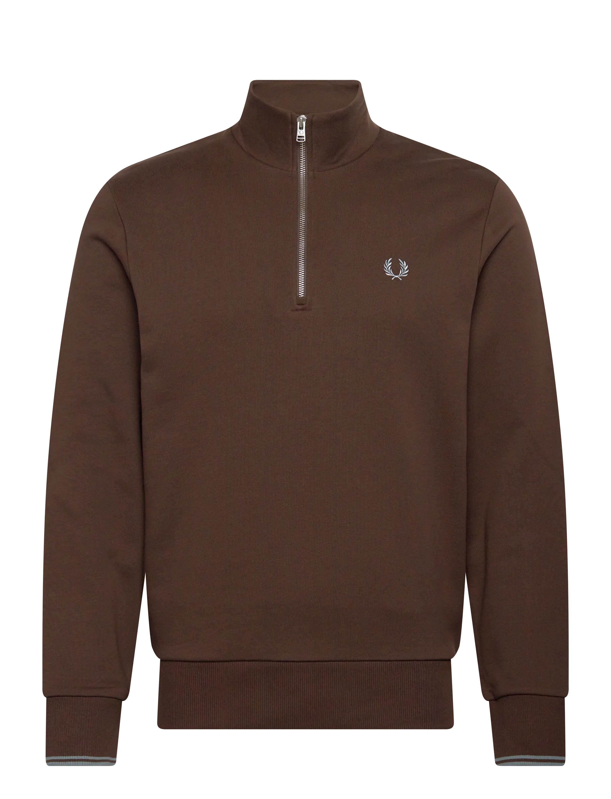 Fred Perry Half Zip Sweatshirt, M, Sweatshirts & Hoodies, Braun - Sweatshirts, Männerswear
