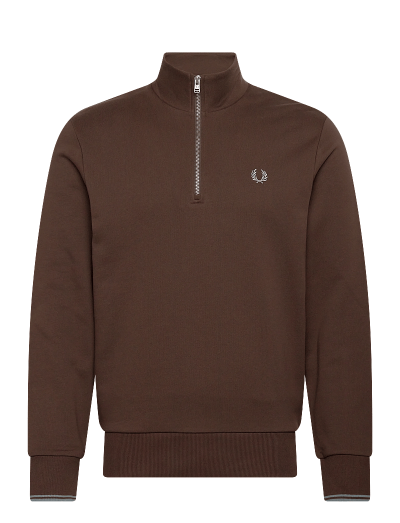 Fred Perry - HALF ZIP SWEATSHIRT - shop efter anledning - brnttbcc/stkprtb - 0