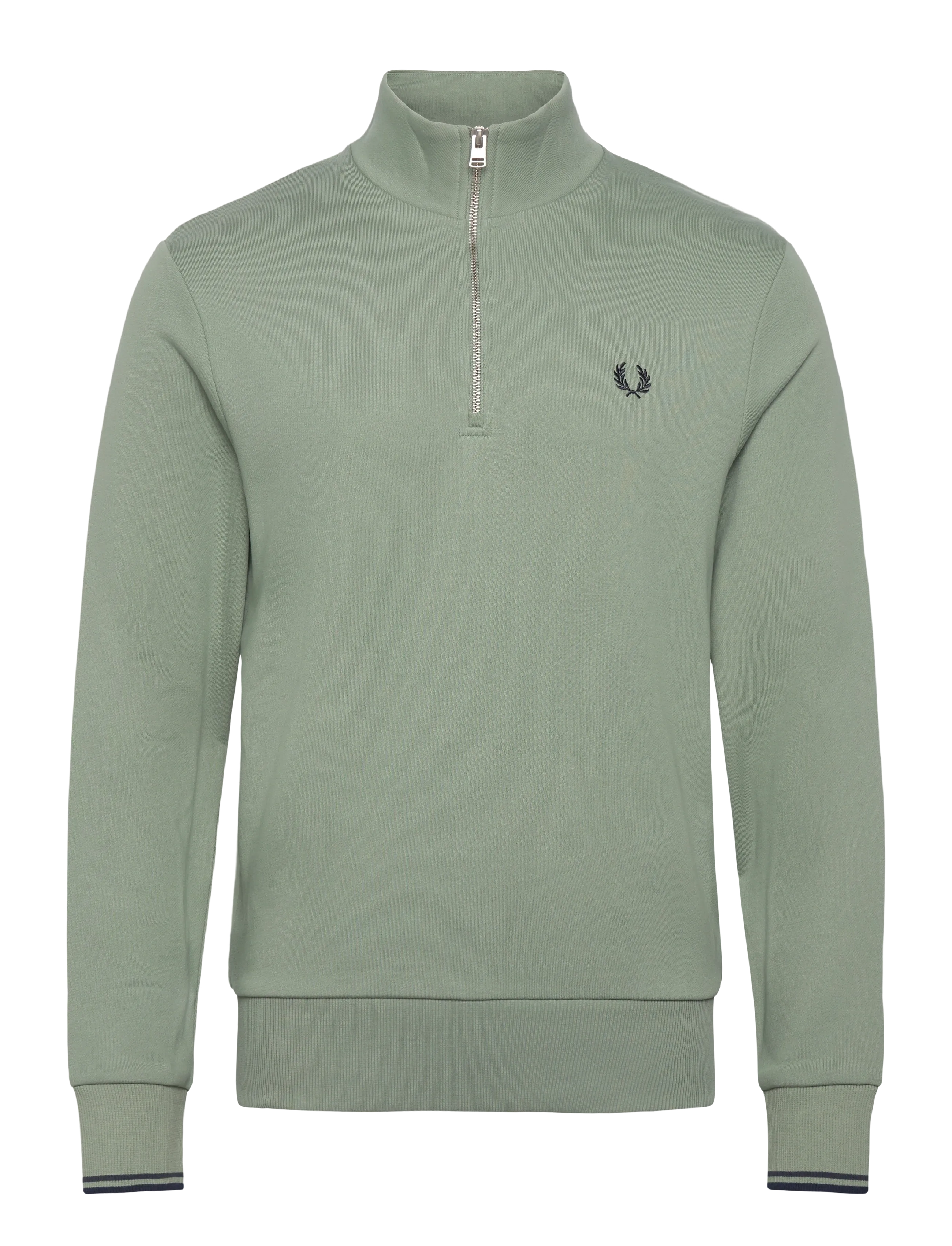 Fred Perry HALF ZIP SWEATSHIRT - Sweatshirts - BYLF/DAIR/TNSBLU / khaki/green