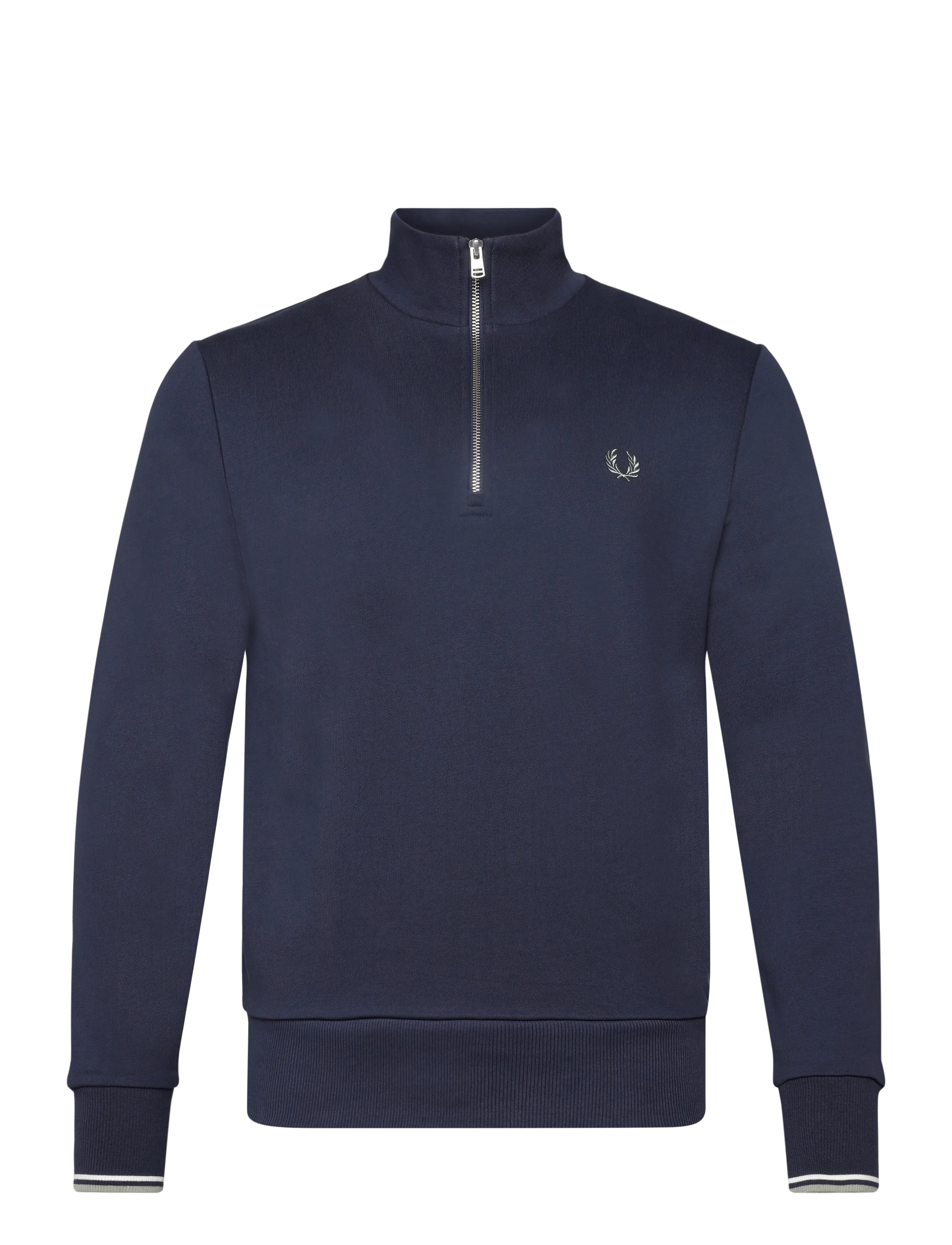 Fred Perry HALF ZIP SWEATSHIRT - Preppy - DKAF/ECRU/SEAGRS / navy