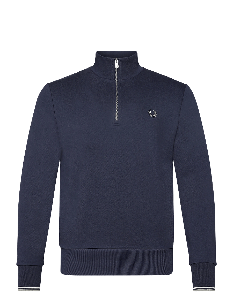 Fred Perry - HALF ZIP SWEATSHIRT - sweatshirts - dkaf/ecru/seagrs - 0