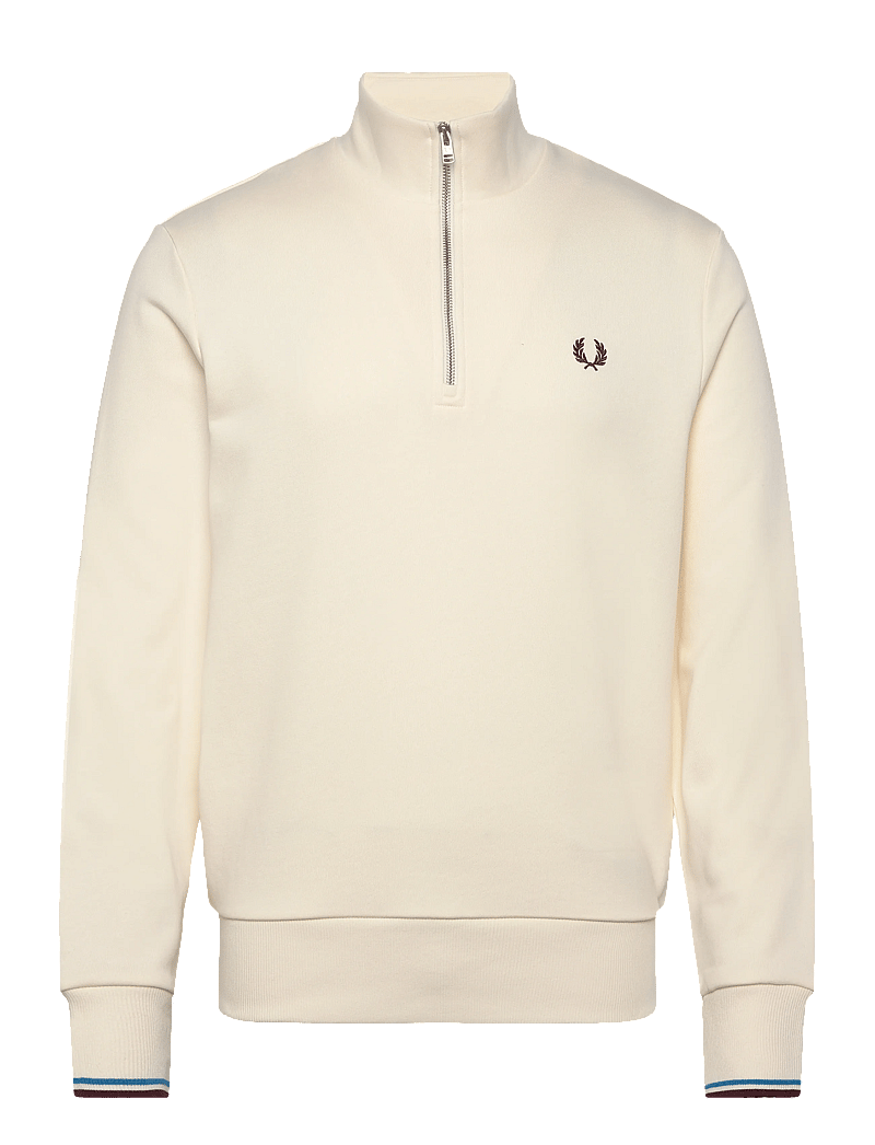 Fred Perry - HALF ZIP SWEATSHIRT - collegepaidat - ecr/crtblu/oxblo - 0