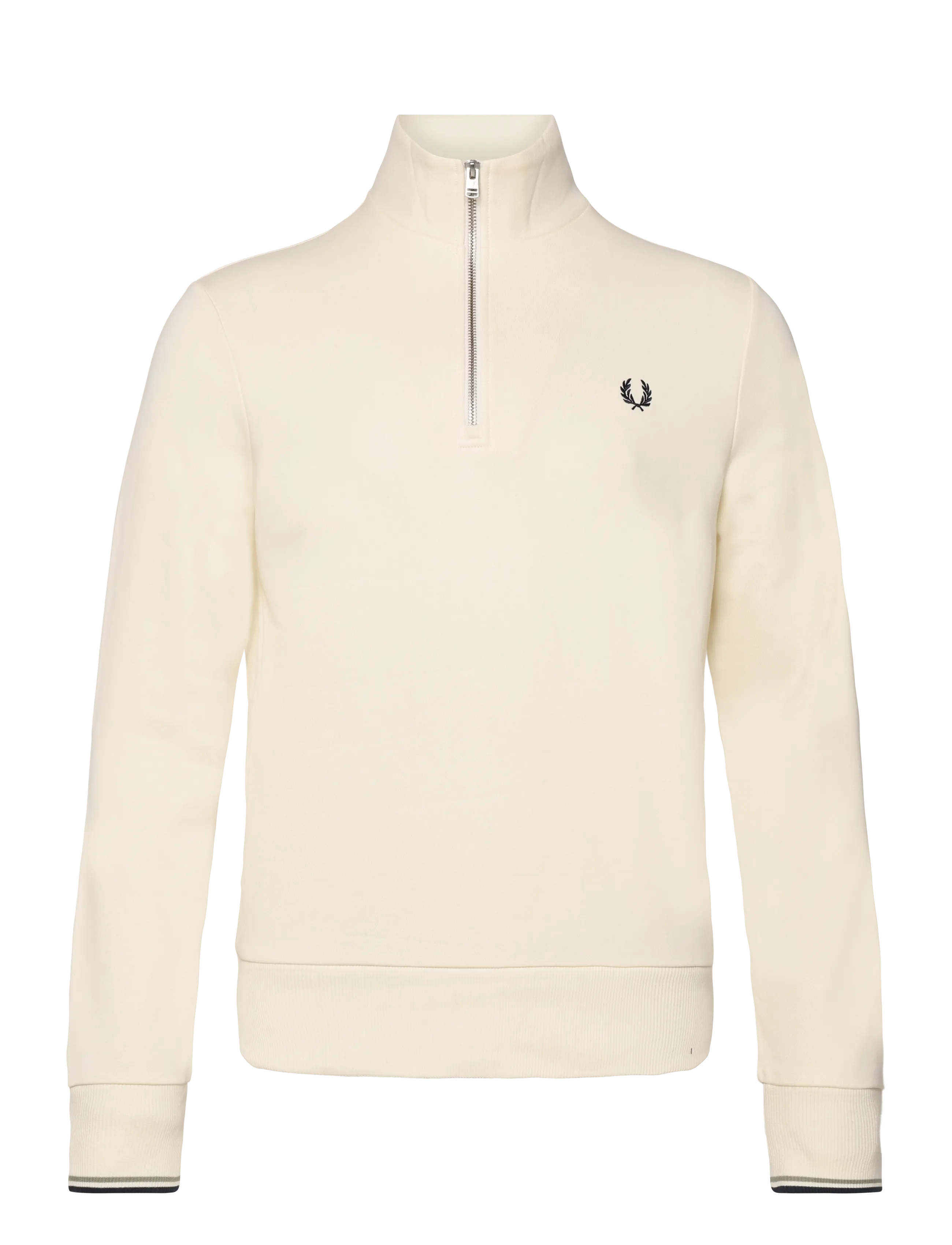 Fred Perry HALF ZIP SWEATSHIRT - Sweatshirts - ECR/SEAGRS/DKAIR / cream
