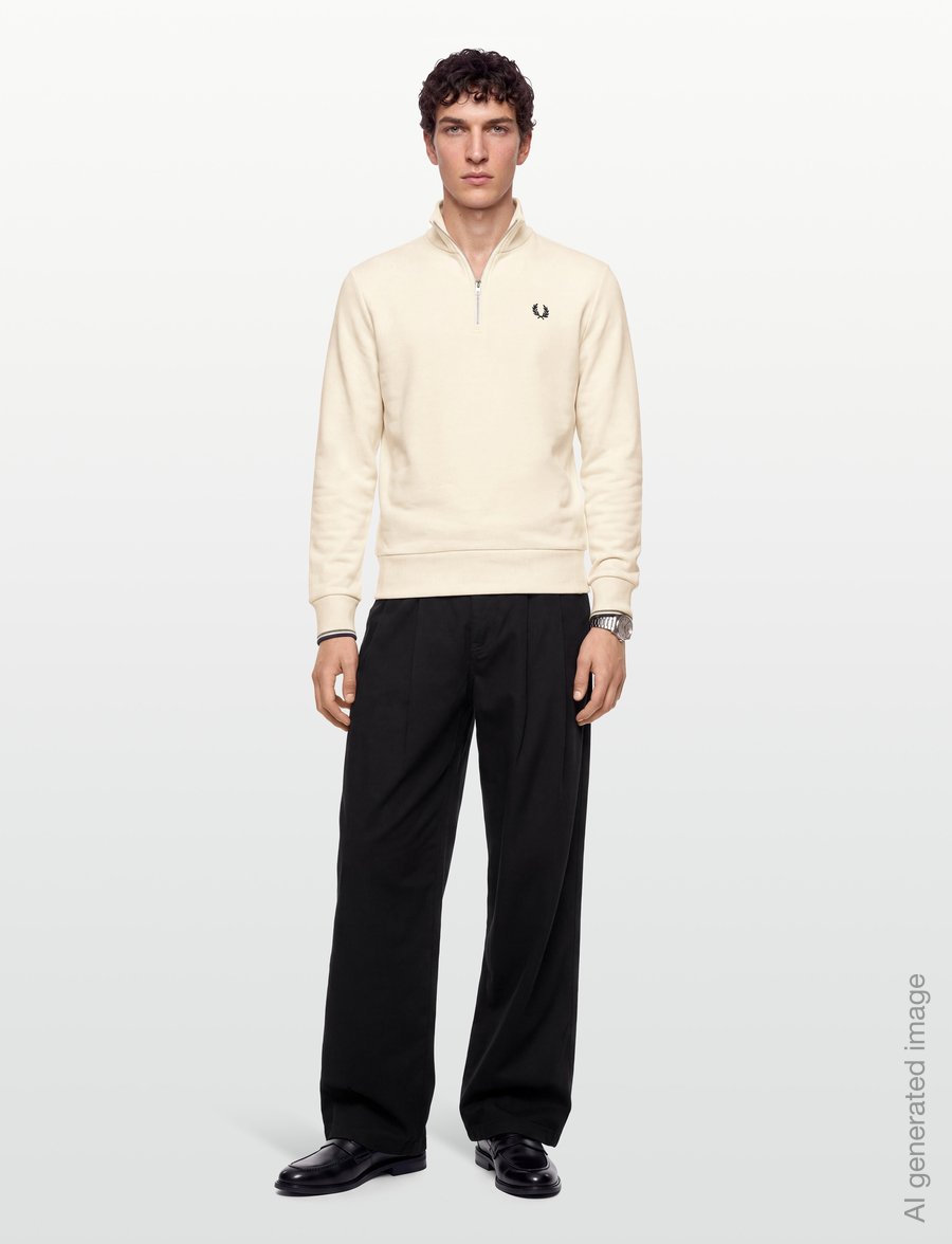 Fred Perry - HALF ZIP SWEATSHIRT - sweatshirts - ecr/seagrs/dkair - 0