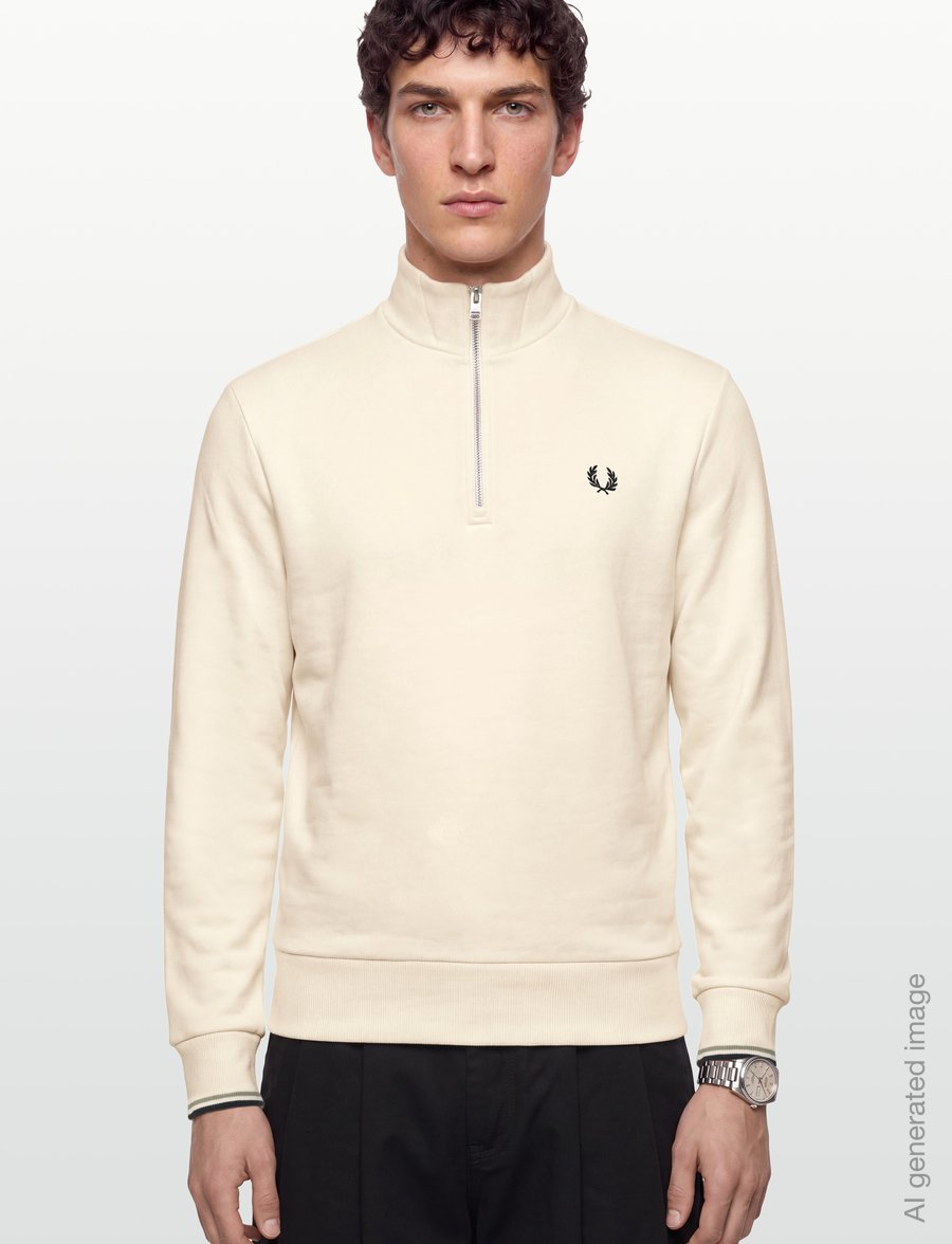 Fred Perry - HALF ZIP SWEATSHIRT - sweatshirts - ecr/seagrs/dkair - 3