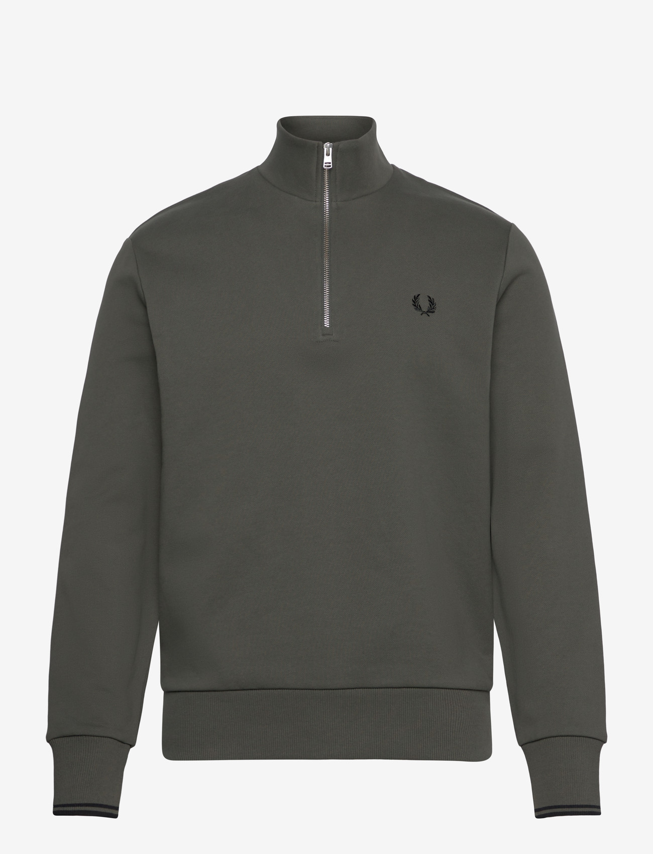 Fred Perry - HALF ZIP SWEATSHIRT - vacation essentials - field grn/black - 1