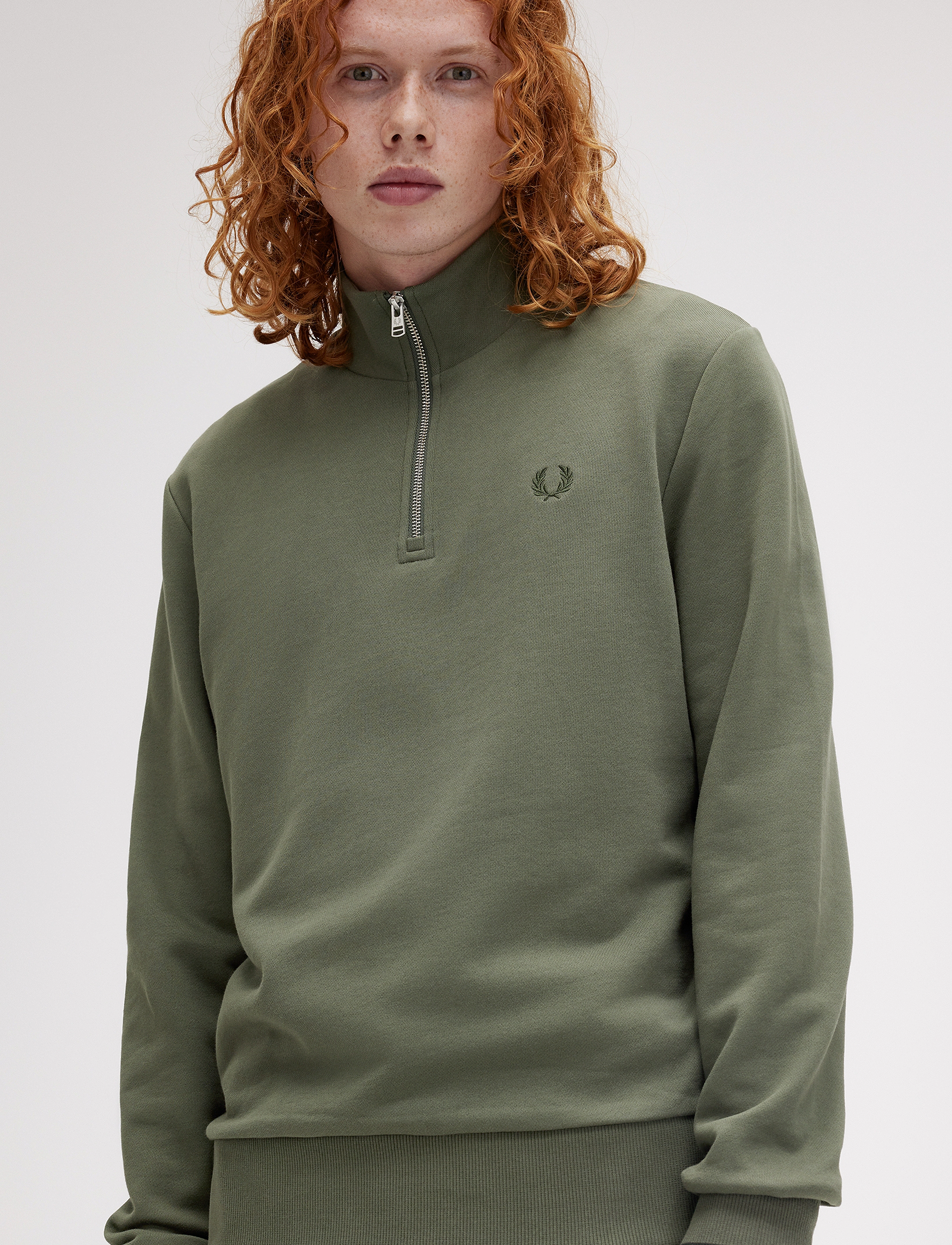 Fred Perry - HALF ZIP SWEATSHIRT - sweatshirts - laurel w green/ngt green - 3