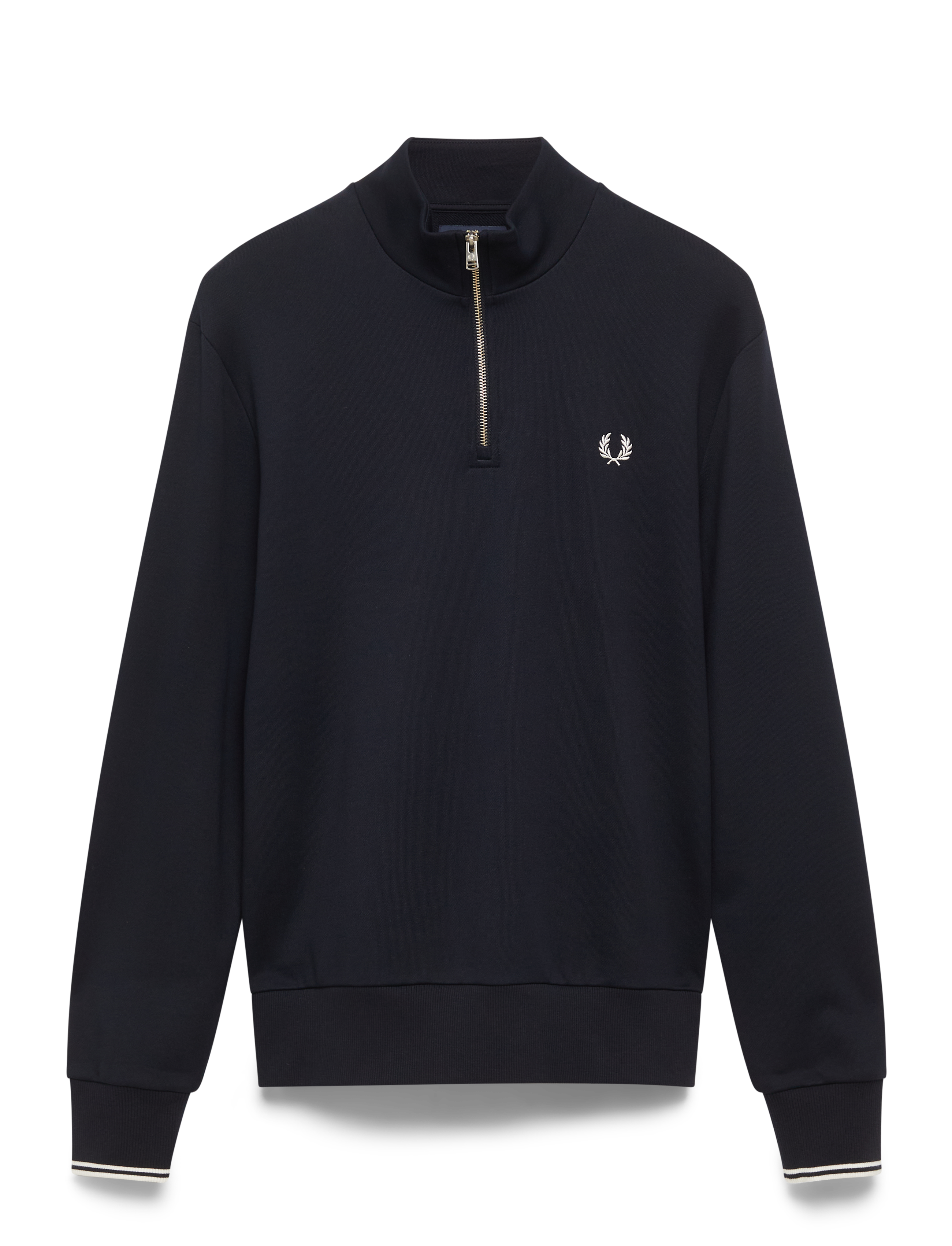 Fred Perry Half Zip Sweatshirt, XL, Sweatshirts & Hoodies, Blau - Sweatshirts, Männerswear